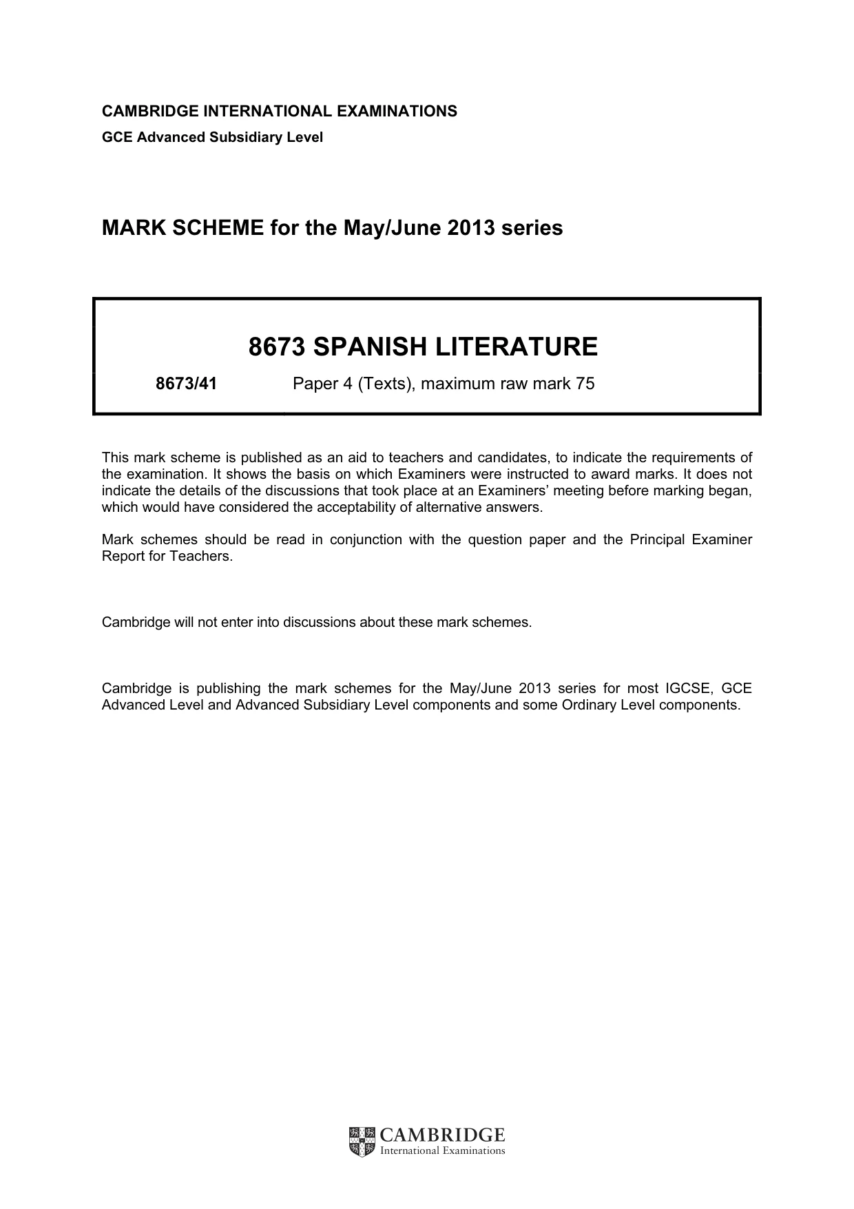 Mark scheme, page 1 of 3