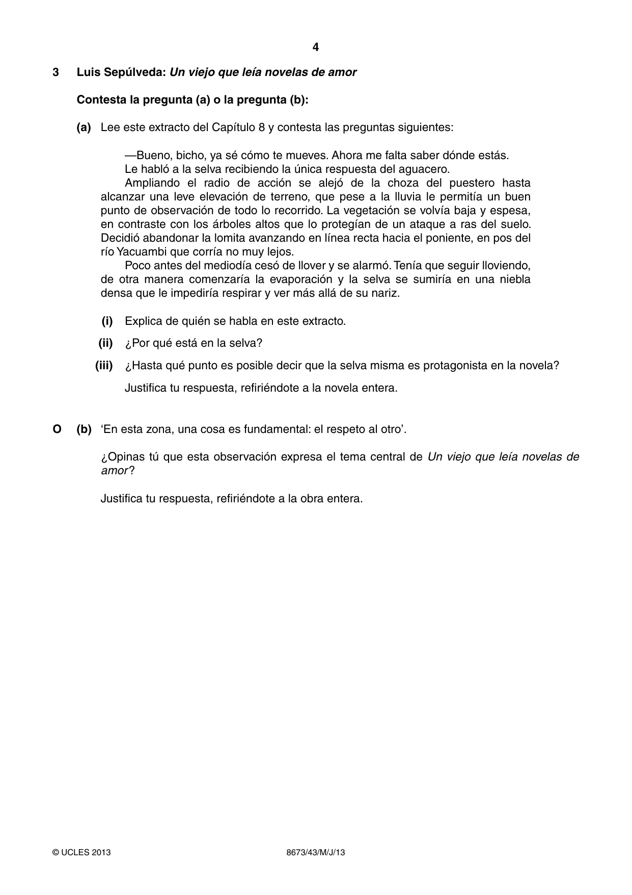 Cambridge A Level Spanish - Literature (AS Level only) 8673 2013 May/June Paper 4 · Variant 3 question paper, page 4 of 8