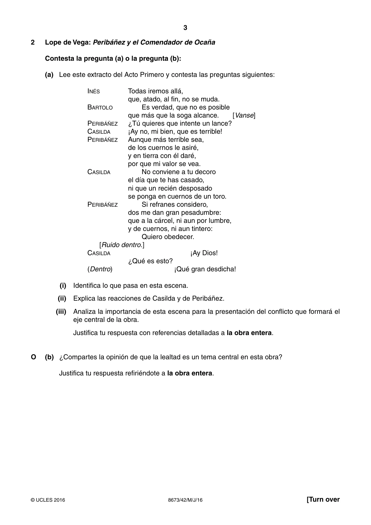 Cambridge A Level Spanish - Literature (AS Level only) 8673 2016 May/June Paper 4 · Variant 2 question paper, page 3 of 8