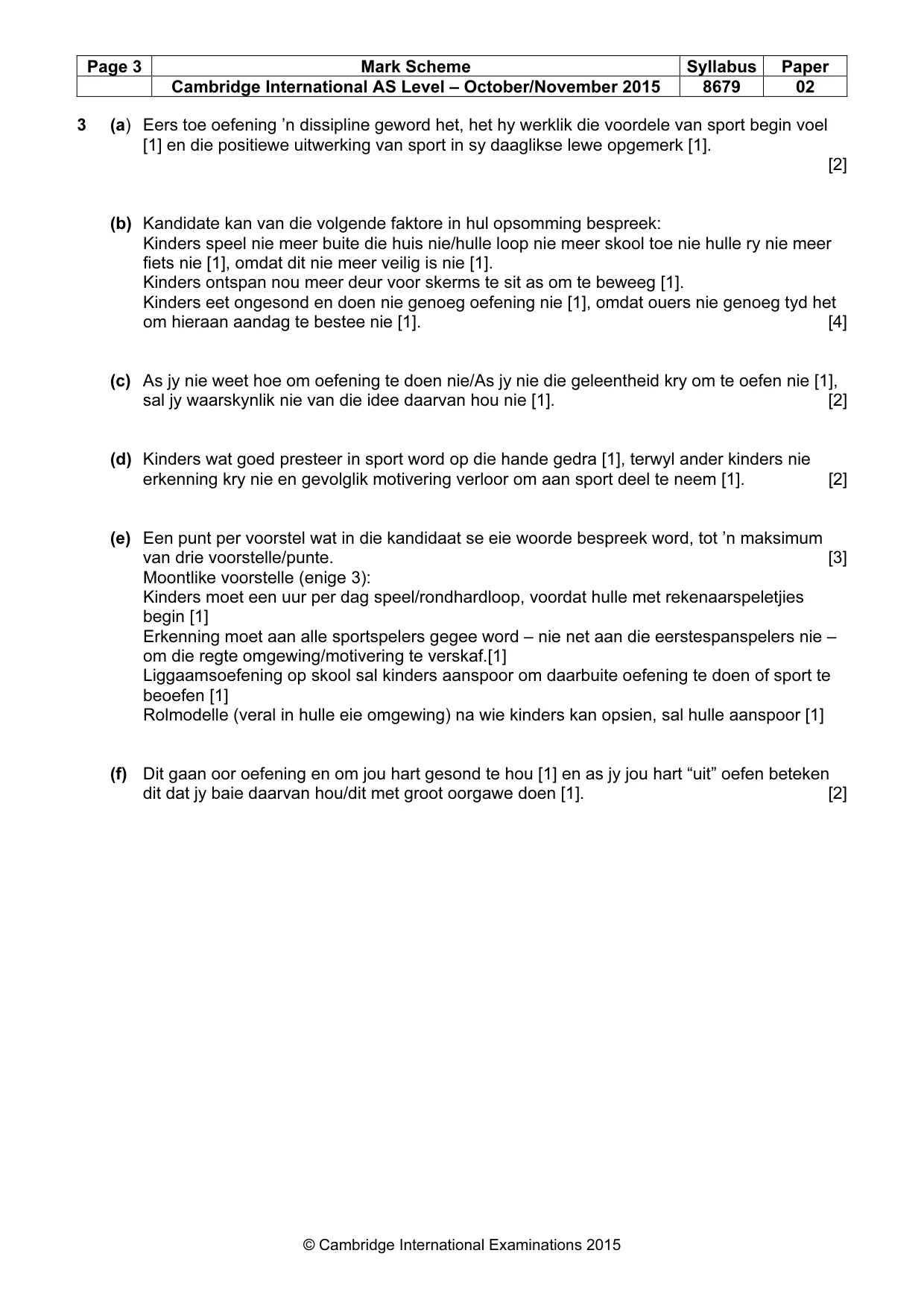 Mark scheme, page 3 of 9