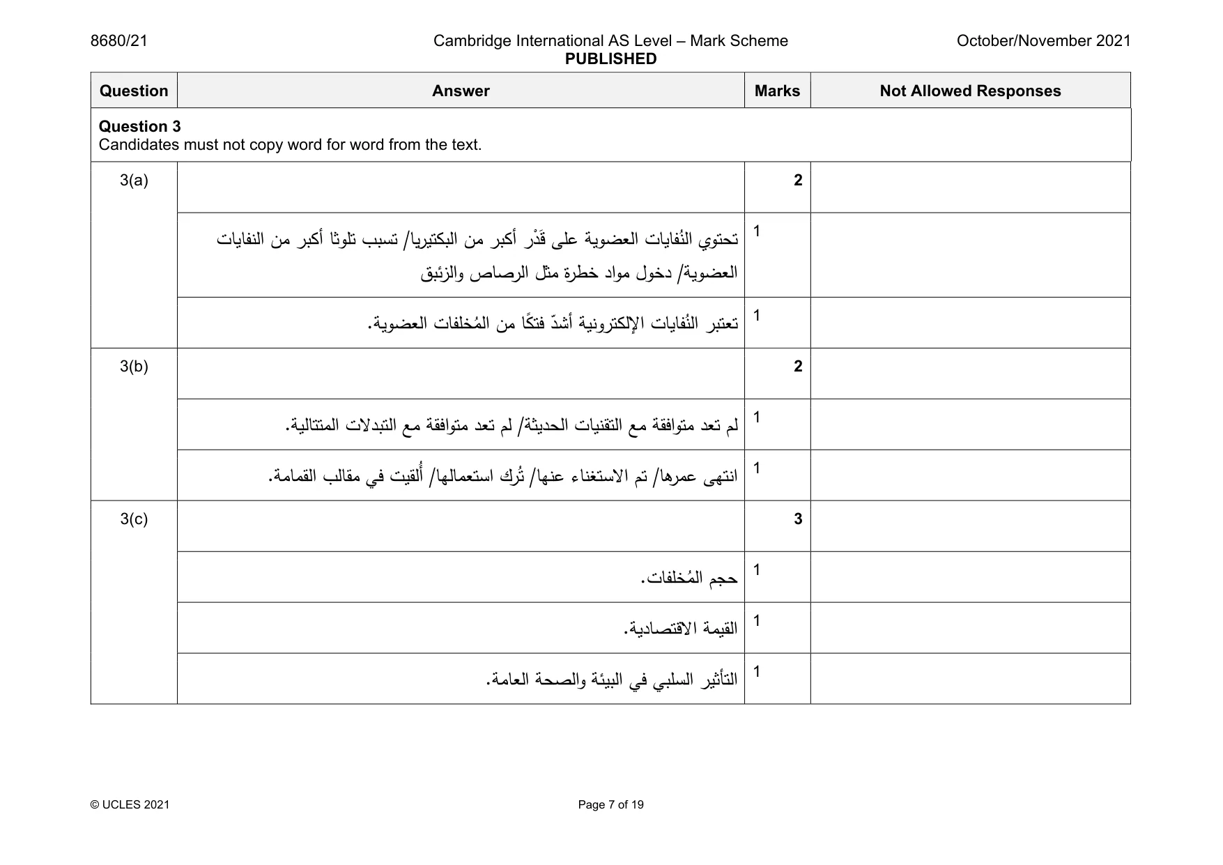 Mark scheme, page 7 of 19