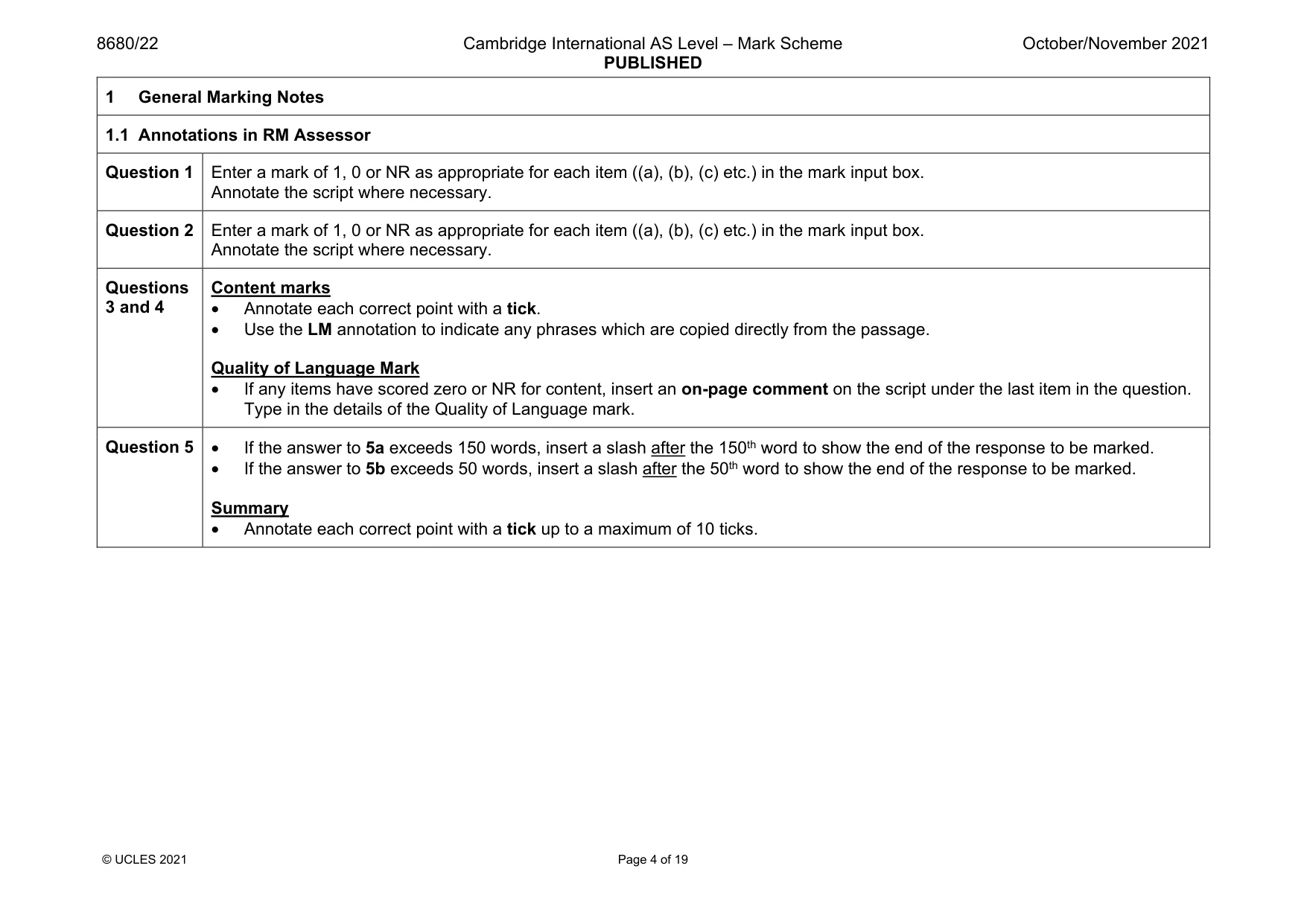Mark scheme, page 4 of 19