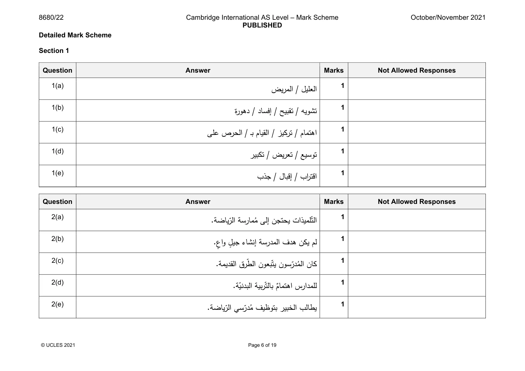 Mark scheme, page 6 of 19