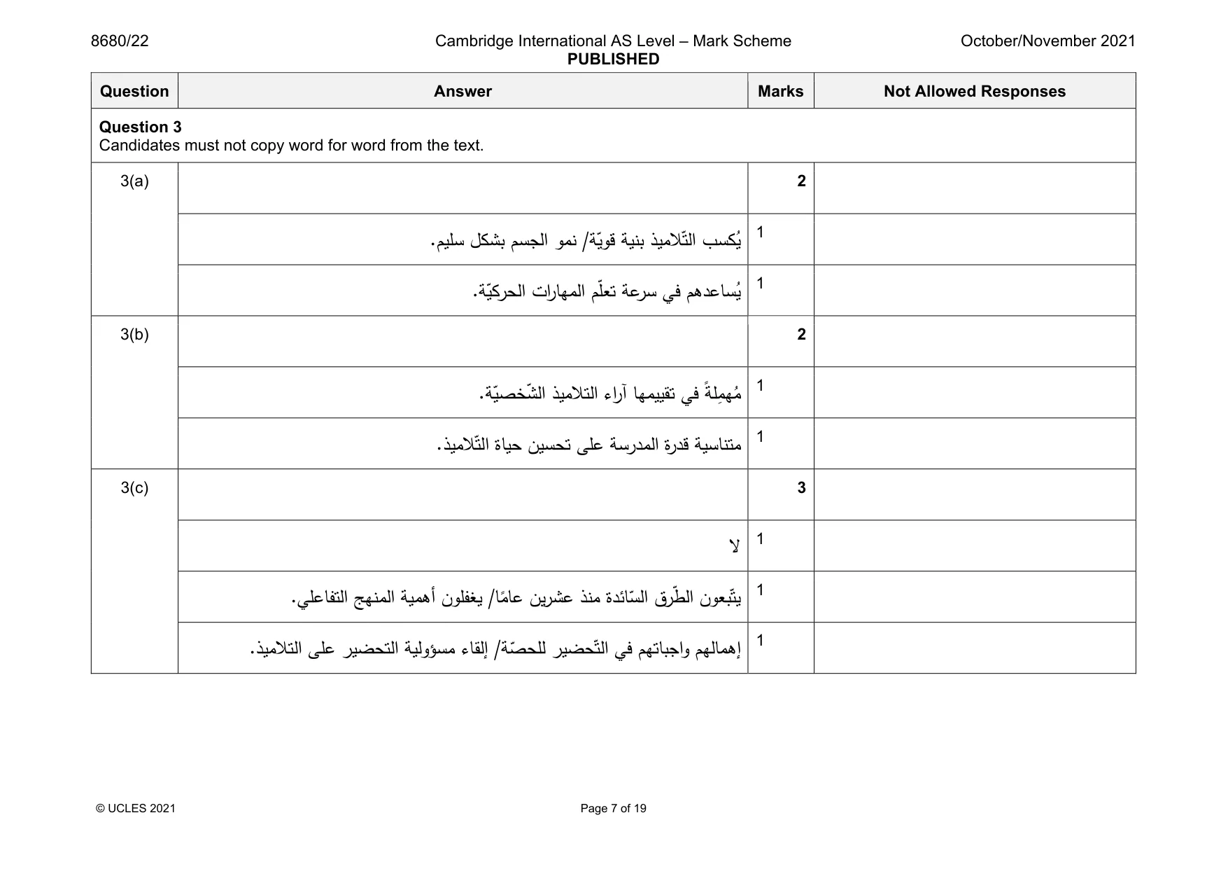 Mark scheme, page 7 of 19