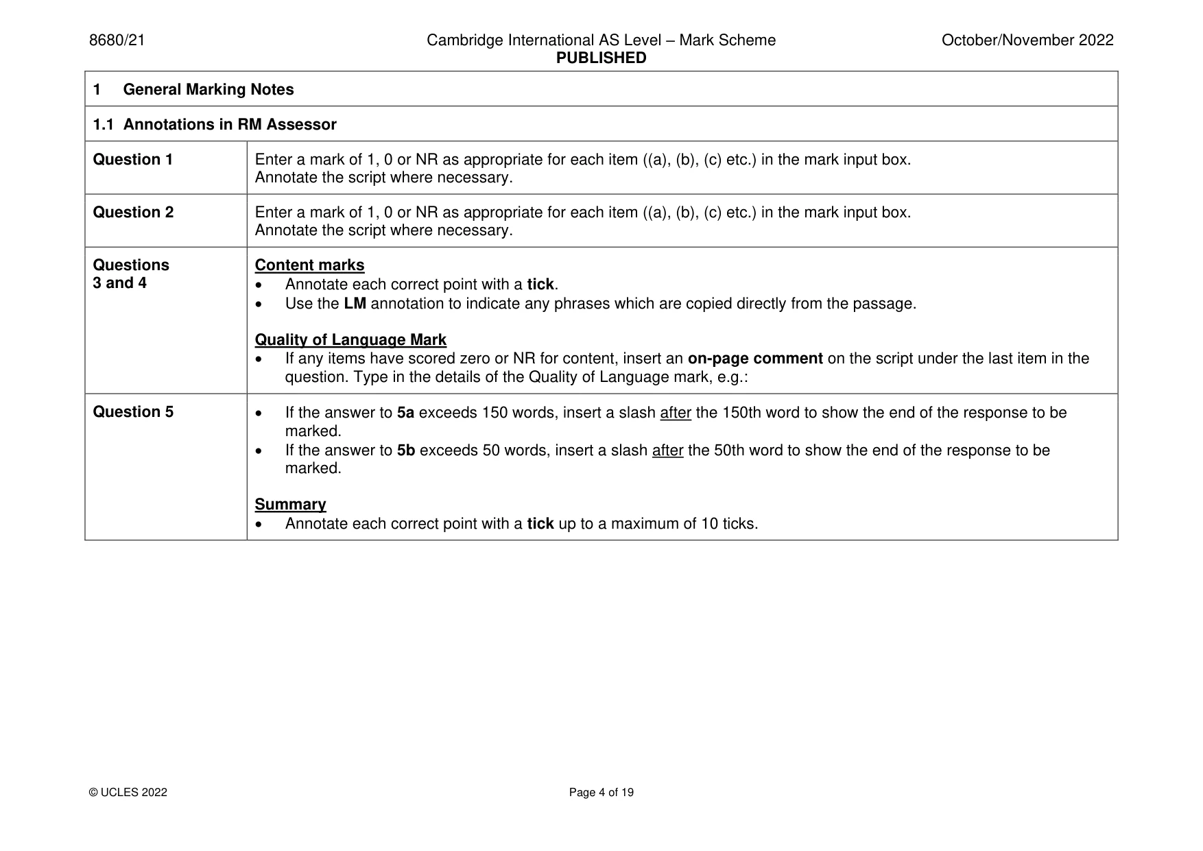 Mark scheme, page 4 of 19