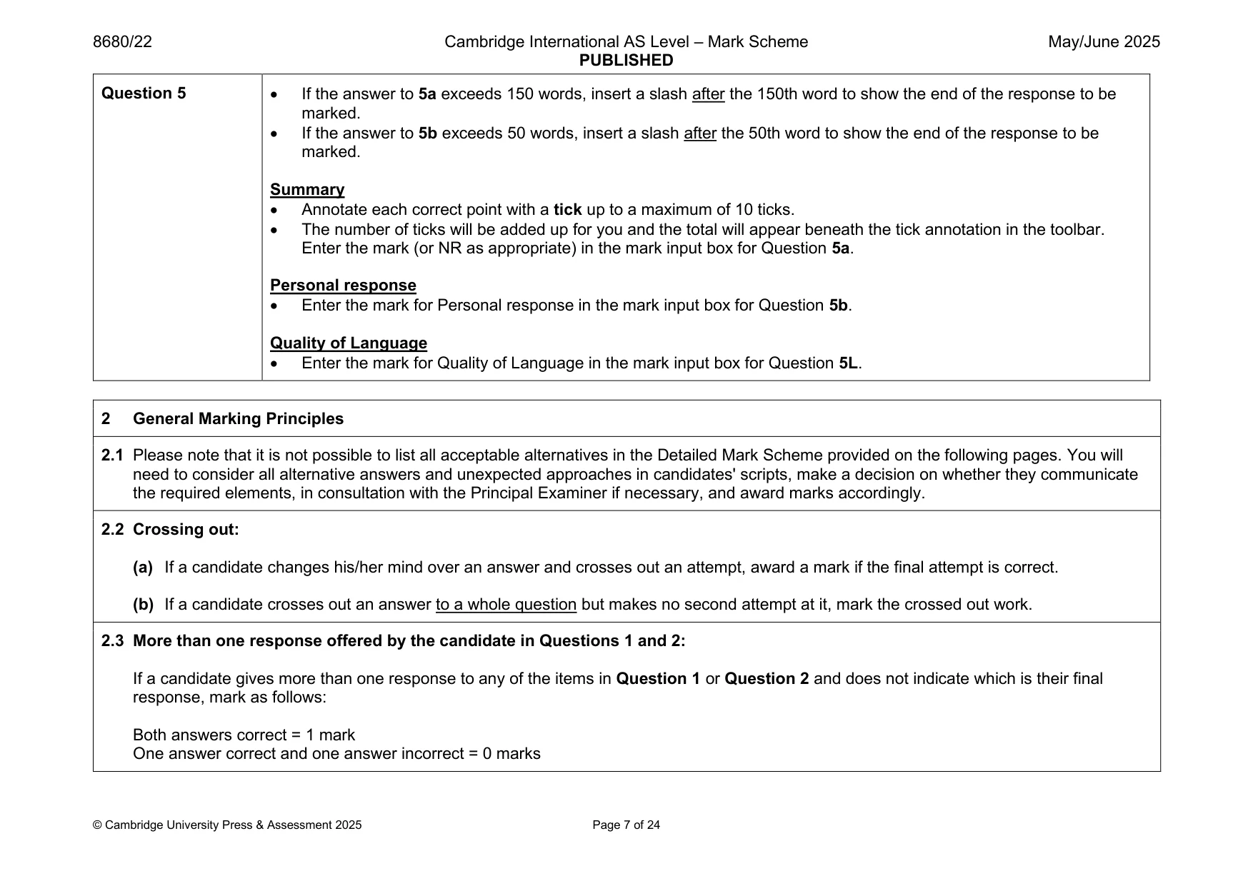 Mark scheme, page 7 of 24