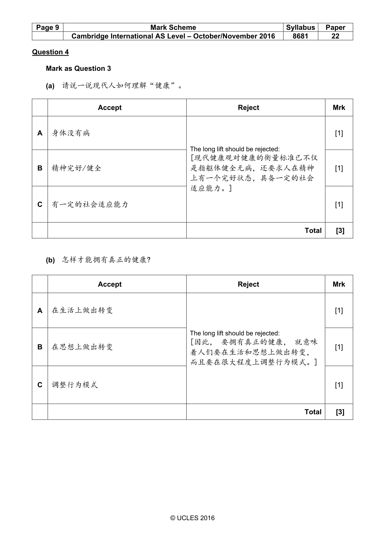 Mark scheme, page 9 of 14