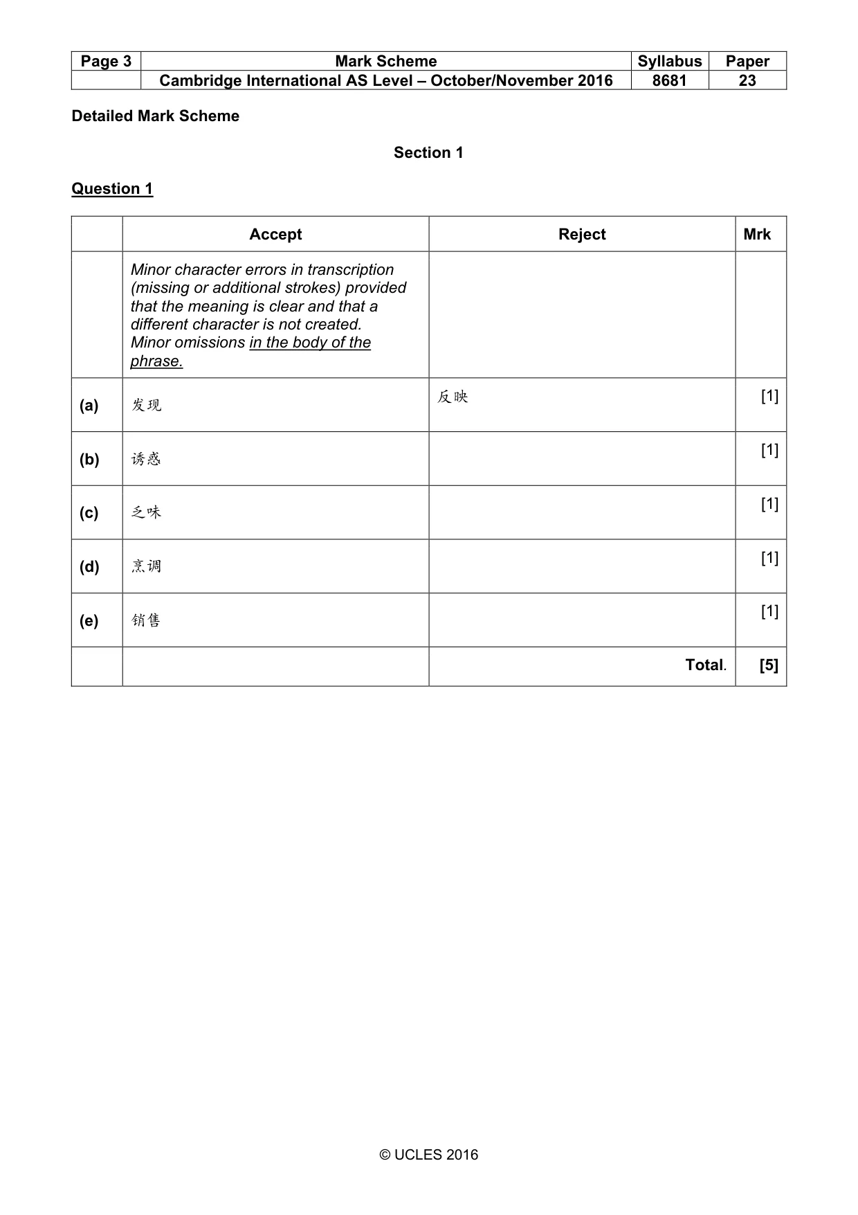 Mark scheme, page 3 of 13