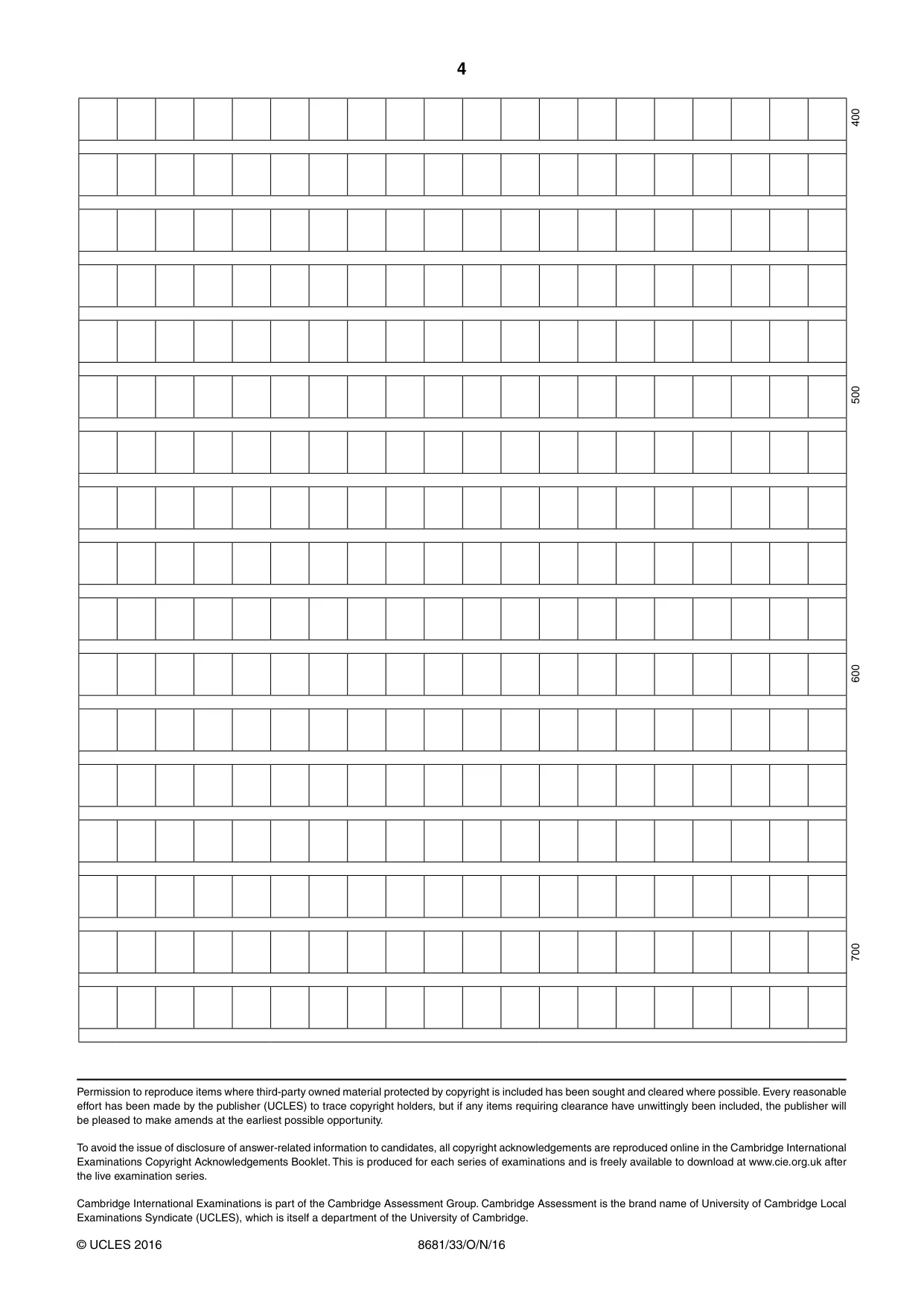 Cambridge A Level Chinese - Language (AS Level only) 8681 2016 Oct/Nov Paper 3 · Variant 3 question paper, page 4 of 4