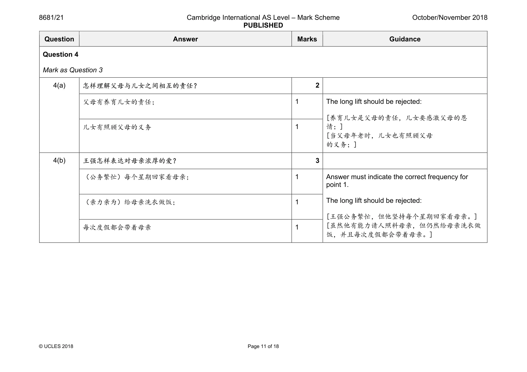 Mark scheme, page 11 of 18