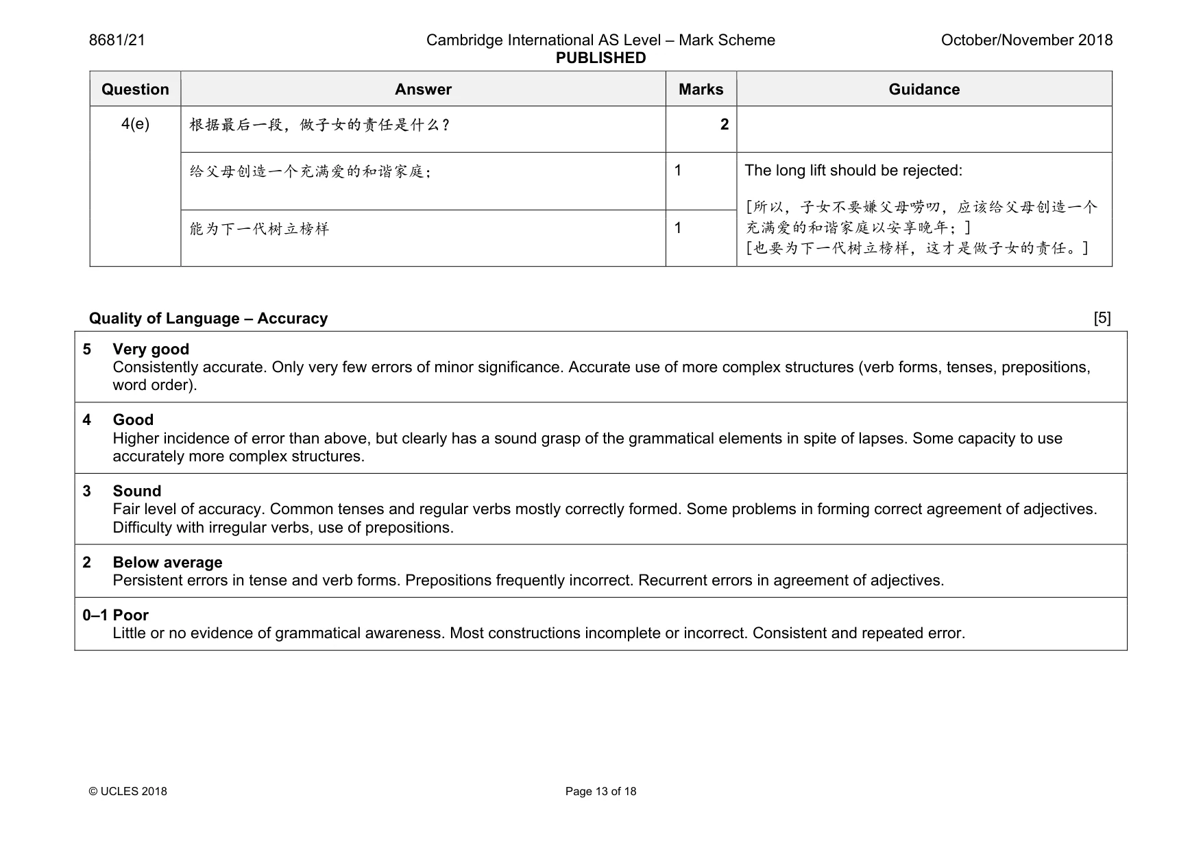 Mark scheme, page 13 of 18