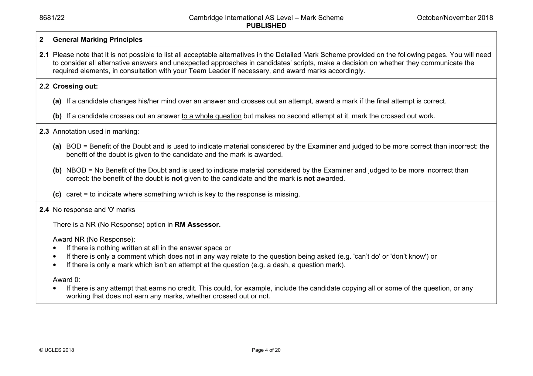 Mark scheme, page 4 of 20