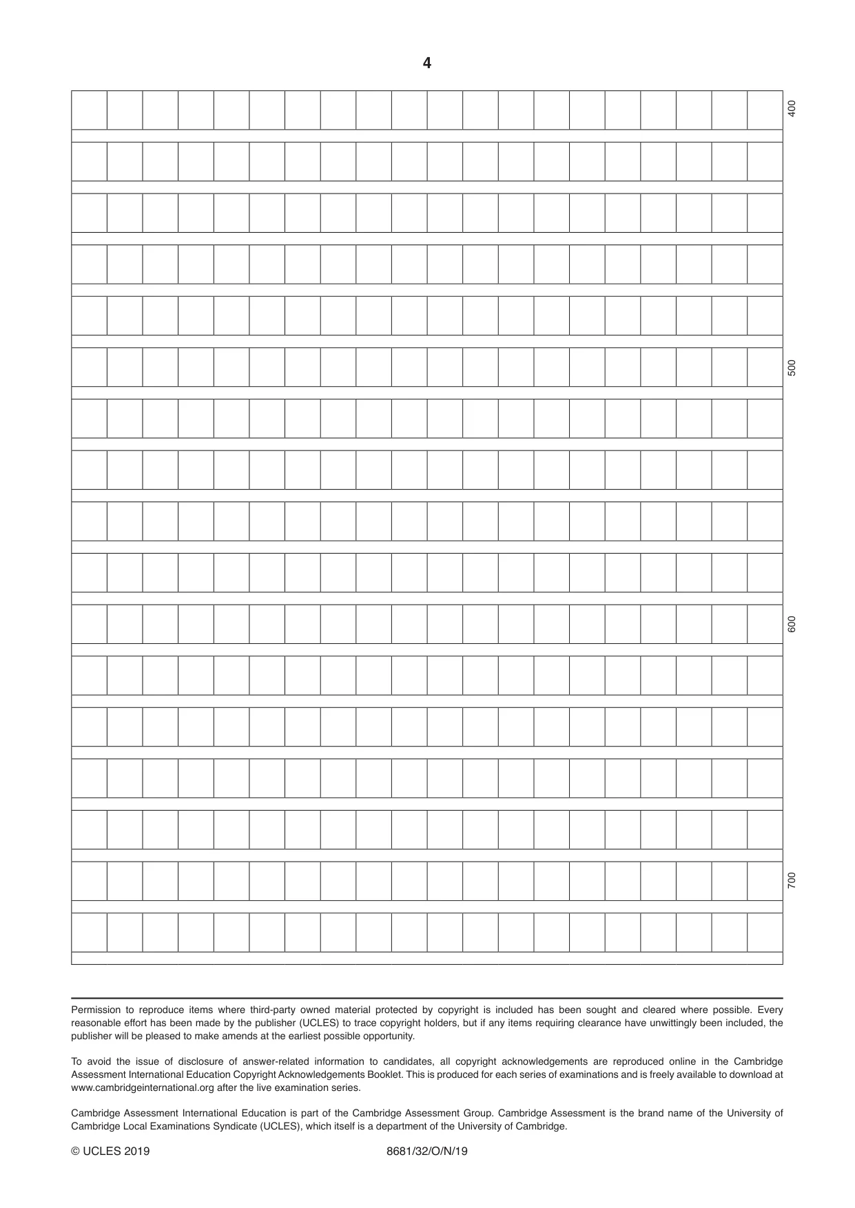 Cambridge A Level Chinese - Language (AS Level only) 8681 2019 Oct/Nov Paper 3 · Variant 2 question paper, page 4 of 4