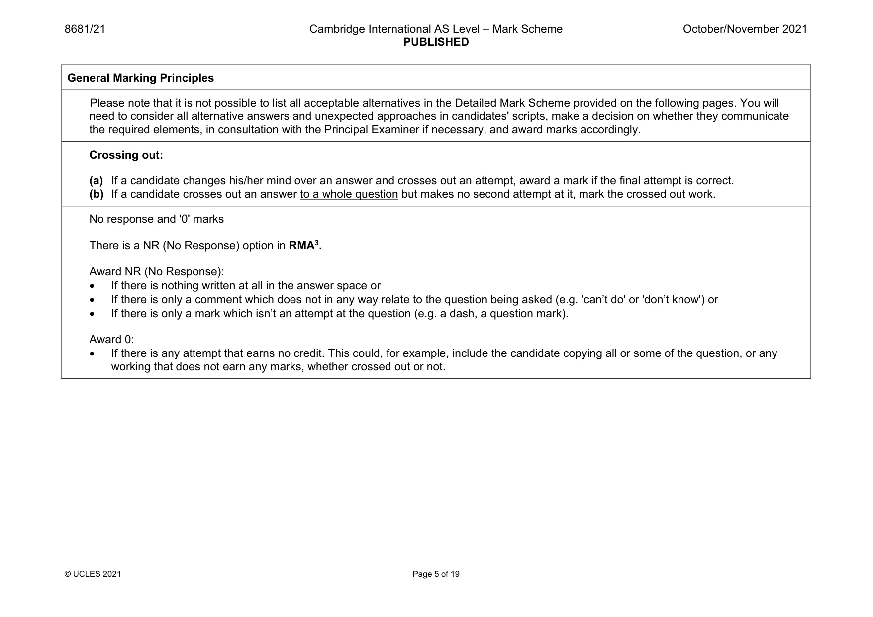 Mark scheme, page 5 of 19