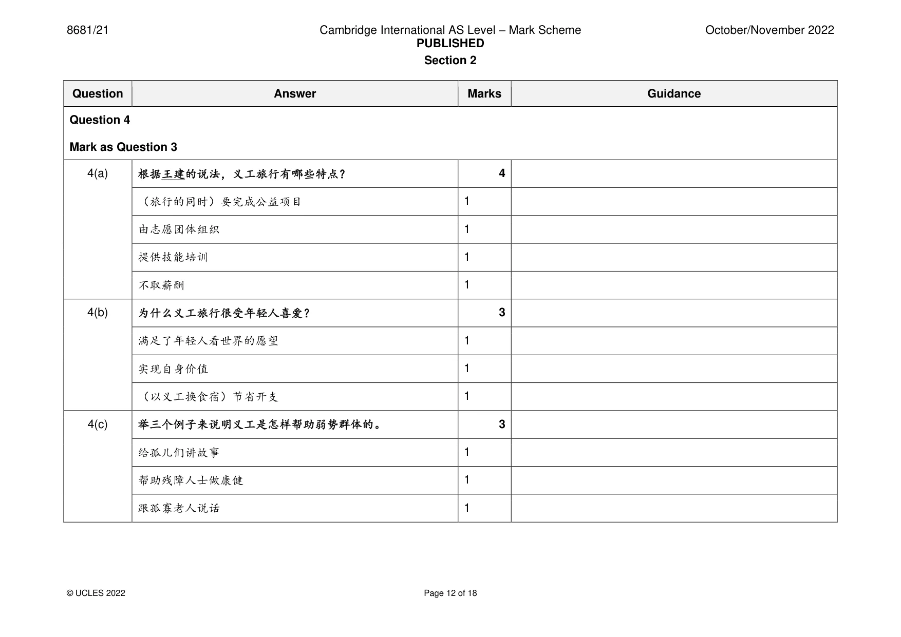 Mark scheme, page 12 of 18