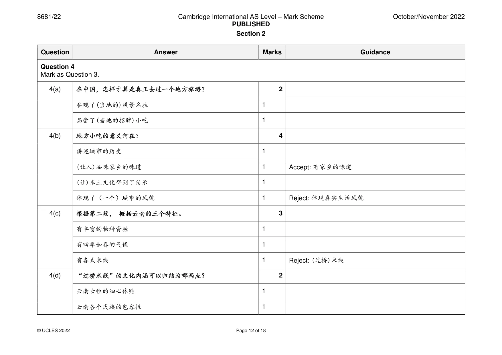 Mark scheme, page 12 of 18