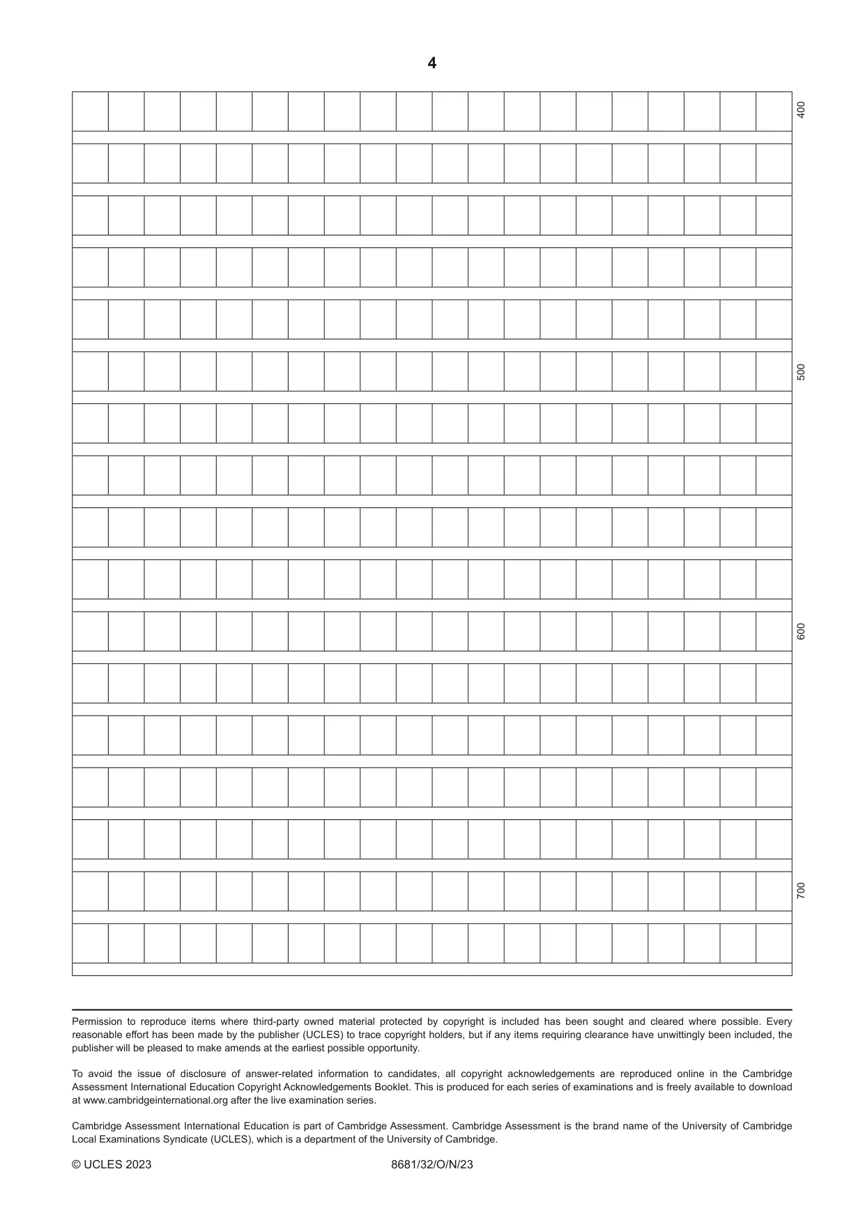 Cambridge A Level Chinese - Language (AS Level only) 8681 2023 Oct/Nov Paper 3 · Variant 2 question paper, page 4 of 4