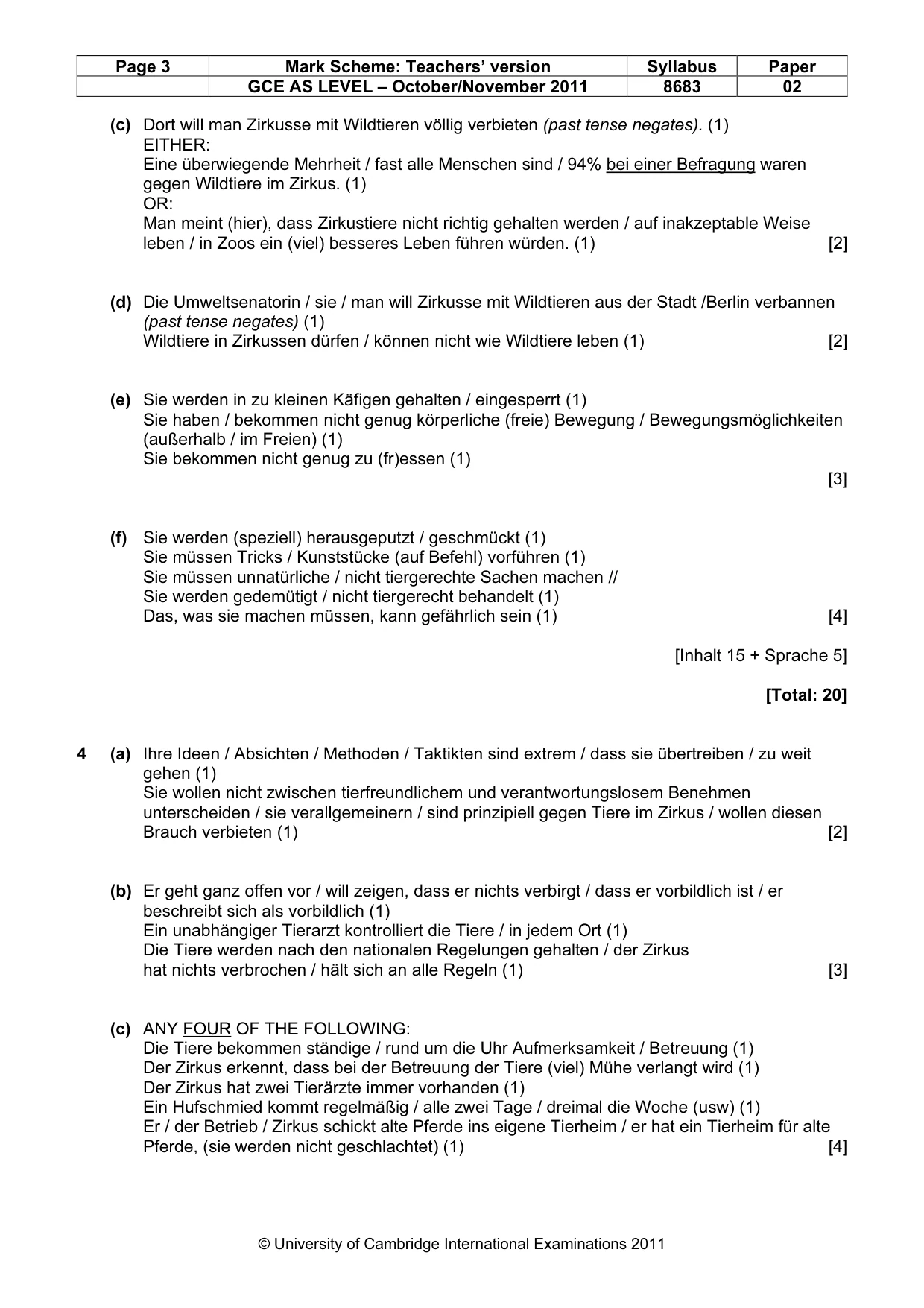 Mark scheme, page 3 of 6