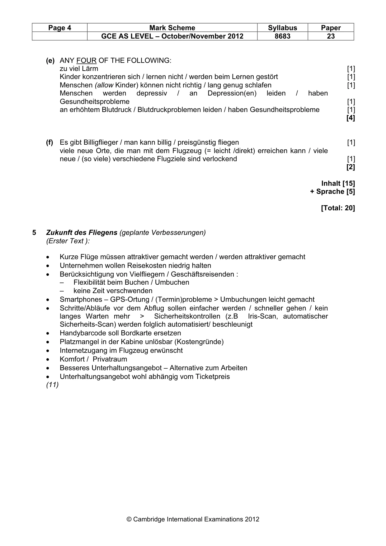 Mark scheme, page 4 of 6