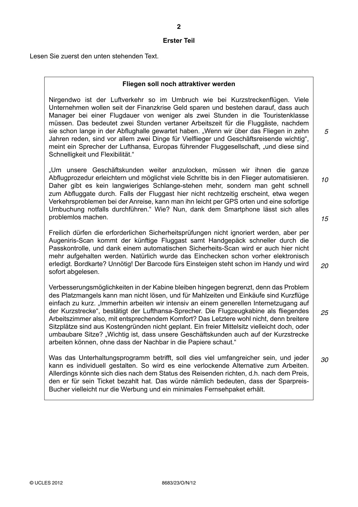 Cambridge A Level German - Language (AS Level only) 8683 2012 Oct/Nov Paper 2 · Variant 3 question paper, page 2 of 8