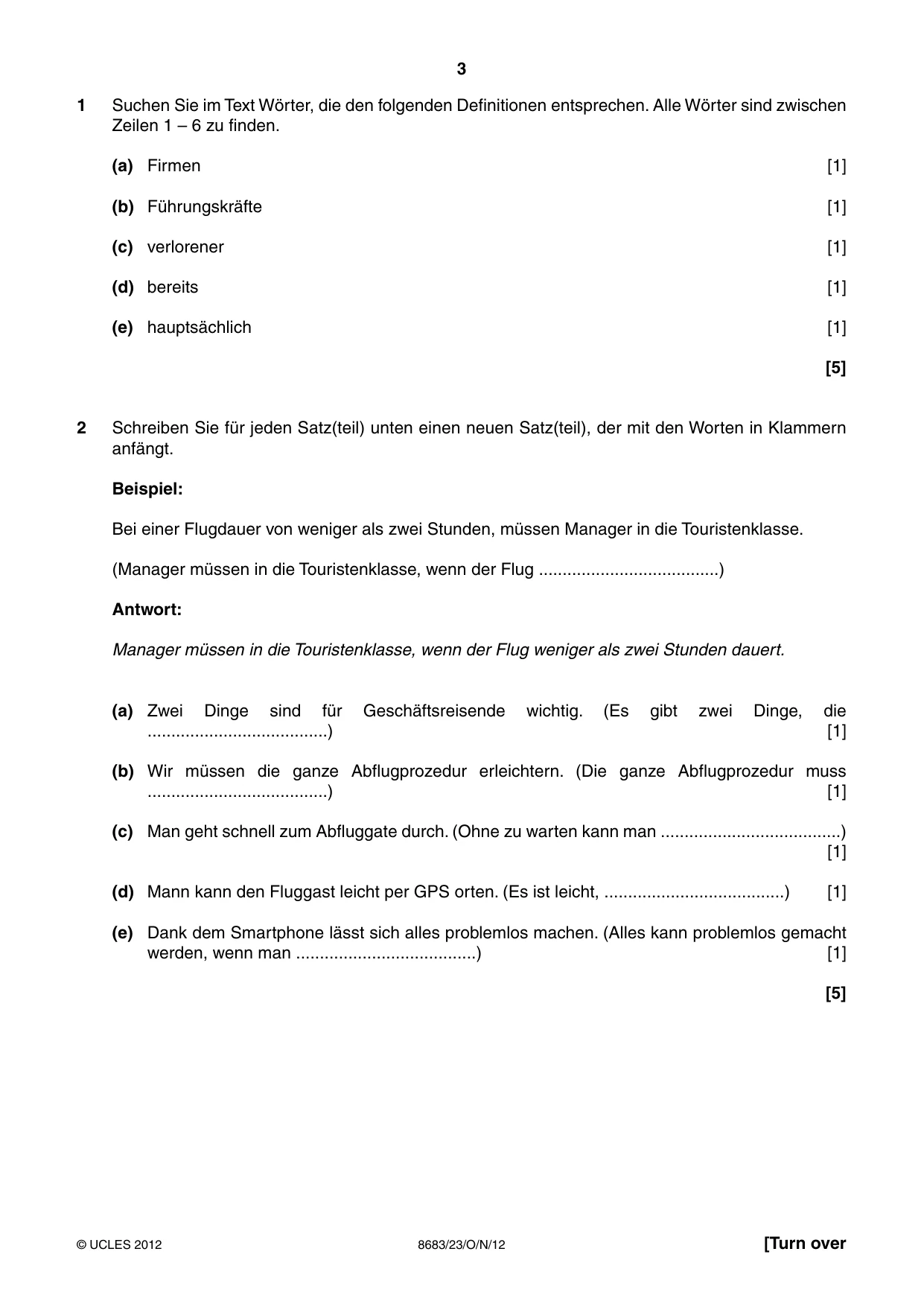 Cambridge A Level German - Language (AS Level only) 8683 2012 Oct/Nov Paper 2 · Variant 3 question paper, page 3 of 8
