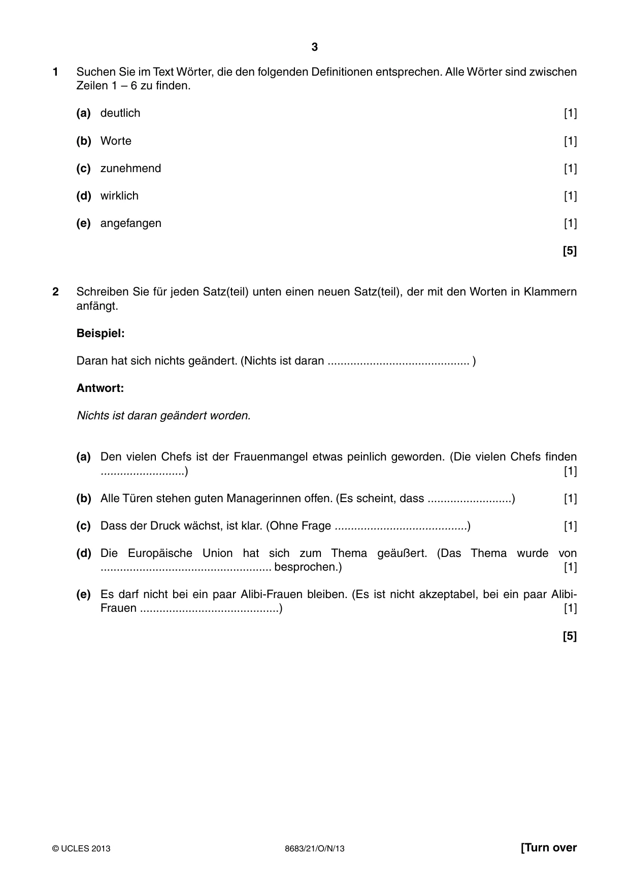 Cambridge A Level German - Language (AS Level only) 8683 2013 Oct/Nov Paper 2 · Variant 1 question paper, page 3 of 8