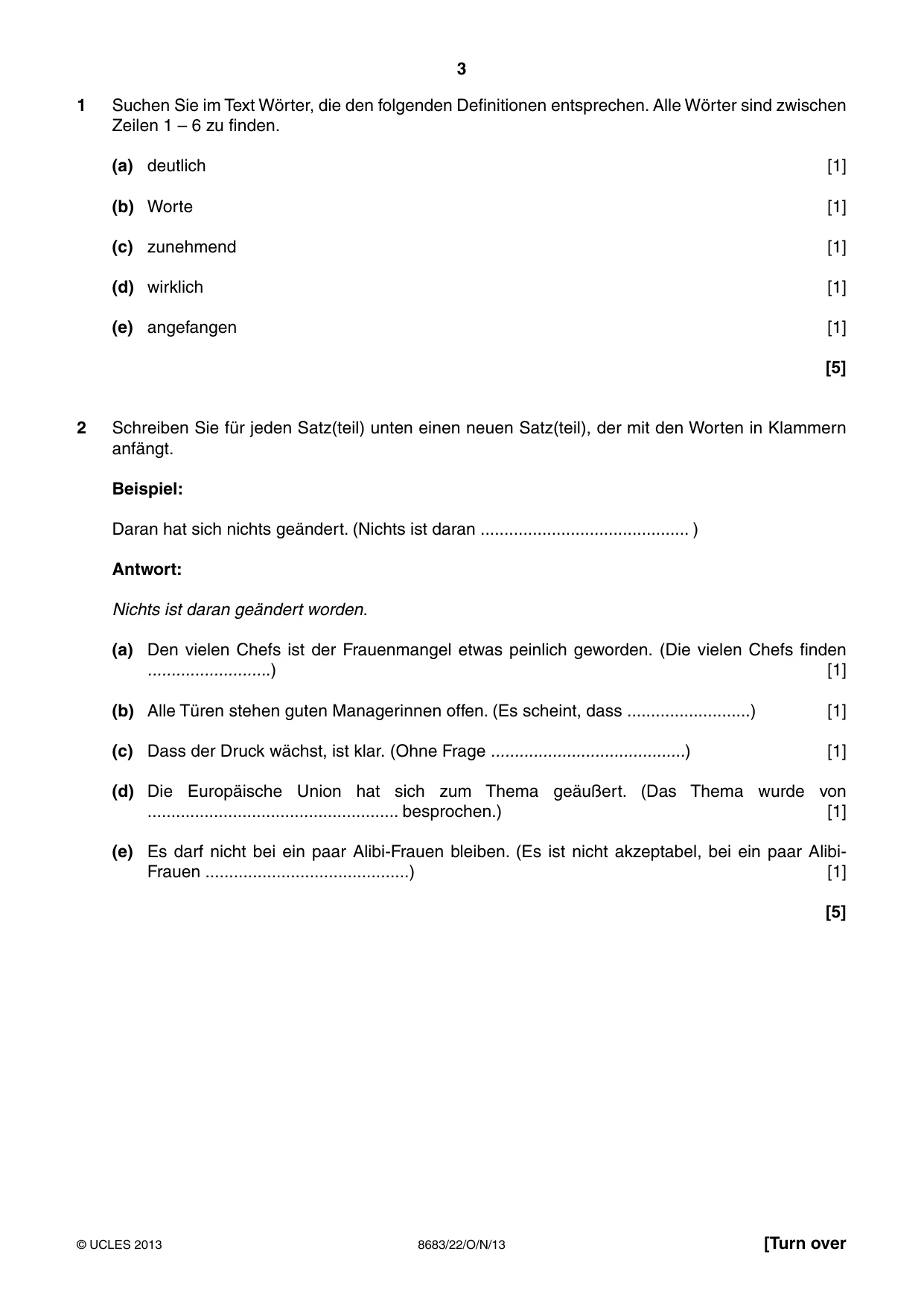Cambridge A Level German - Language (AS Level only) 8683 2013 Oct/Nov Paper 2 · Variant 2 question paper, page 3 of 8