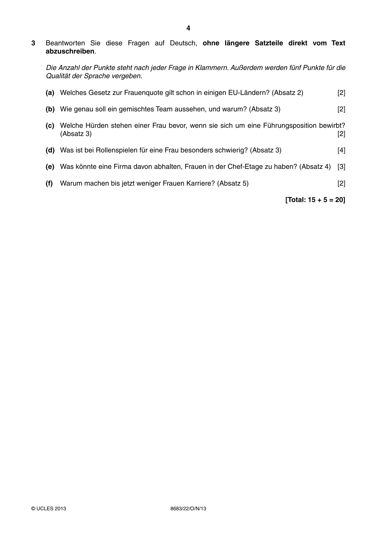Cambridge A Level German - Language (AS Level only) 8683 2013 Oct/Nov Paper 2 · Variant 2 question paper, page 4 of 8