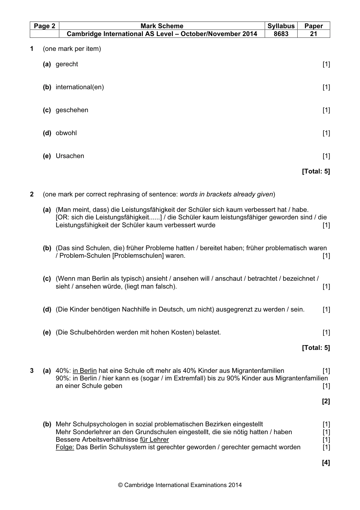 Mark scheme, page 2 of 7