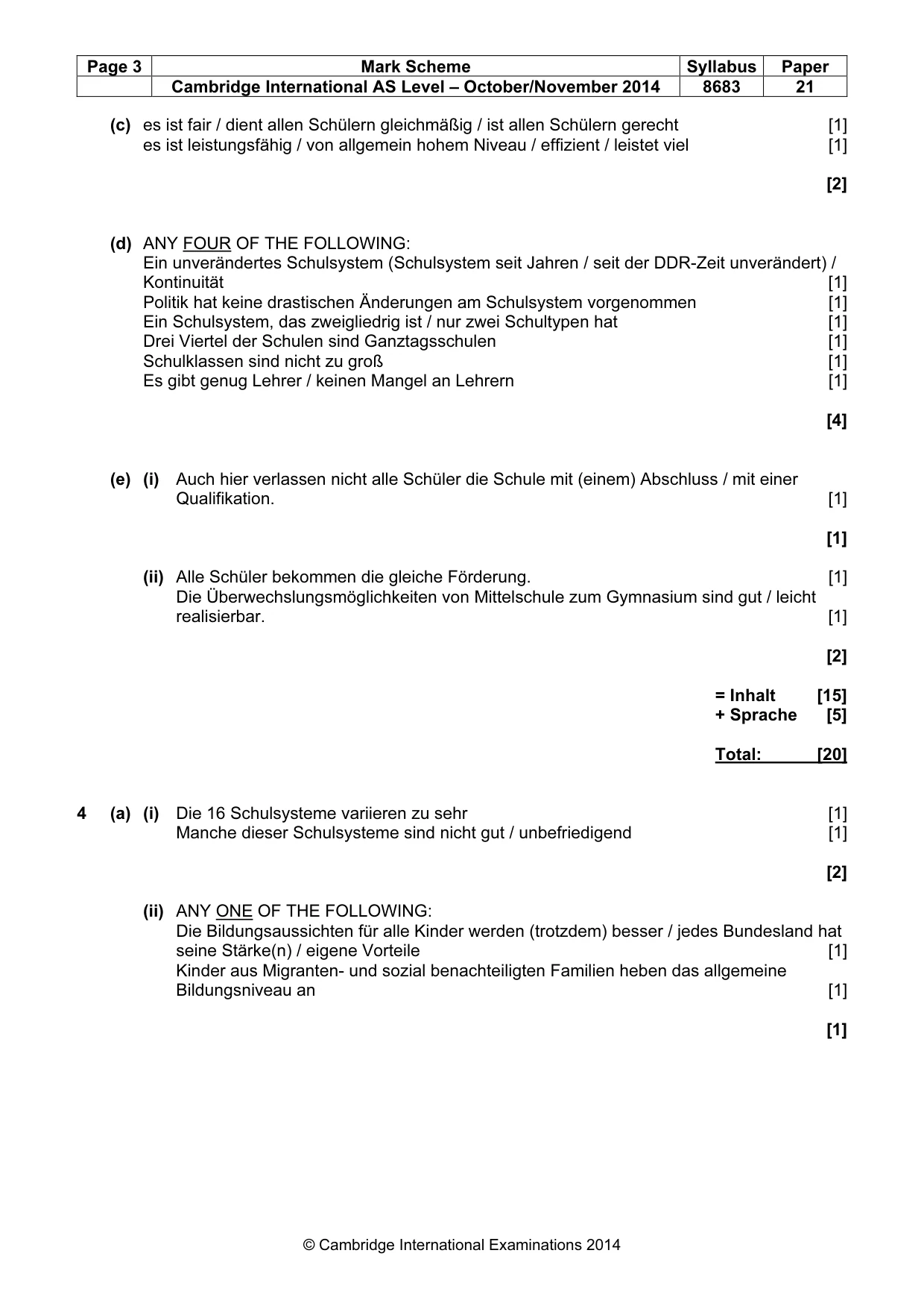 Mark scheme, page 3 of 7
