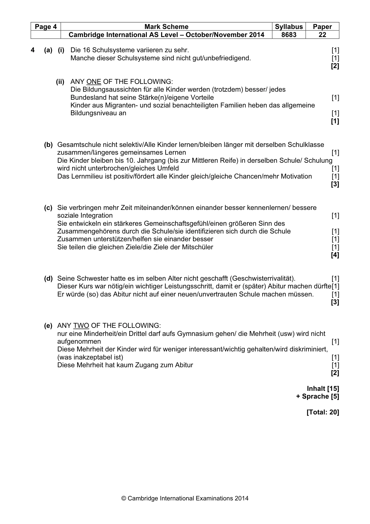 Mark scheme, page 4 of 7
