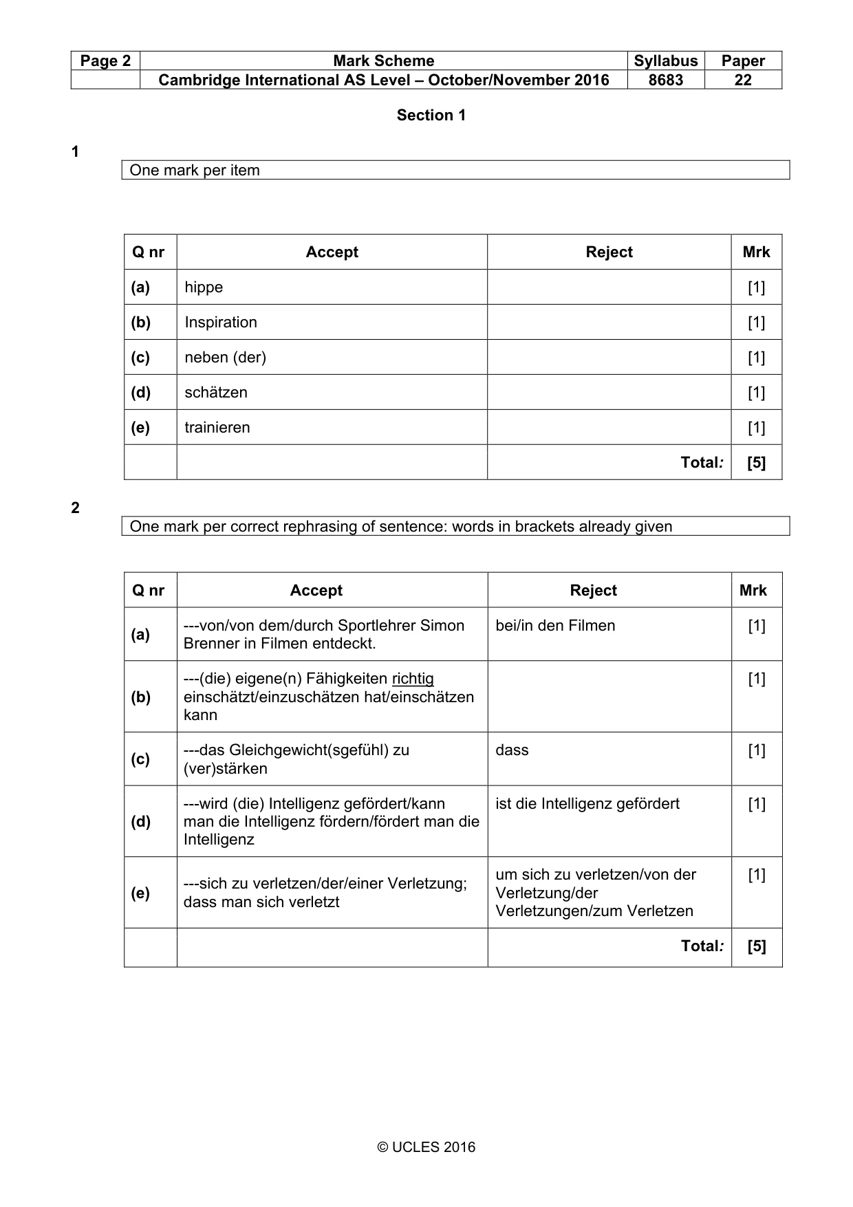 Mark scheme, page 2 of 10