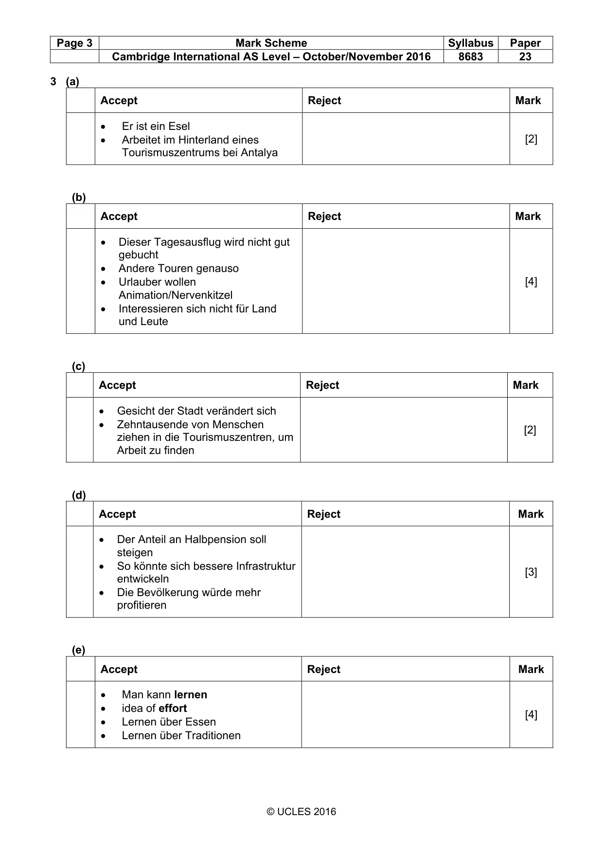 Mark scheme, page 3 of 9