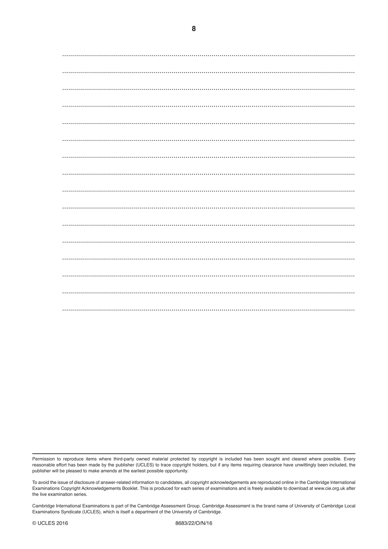 Cambridge A Level German - Language (AS Level only) 8683 2016 Oct/Nov Paper 2 · Variant 2 question paper, page 8 of 8