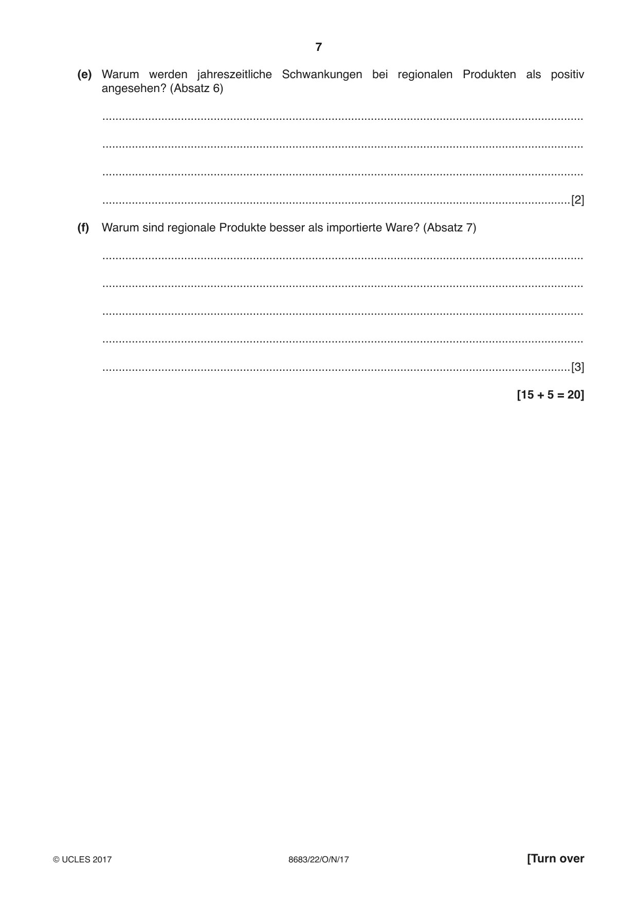 Cambridge A Level German - Language (AS Level only) 8683 2017 Oct/Nov Paper 2 · Variant 2 question paper, page 7 of 12