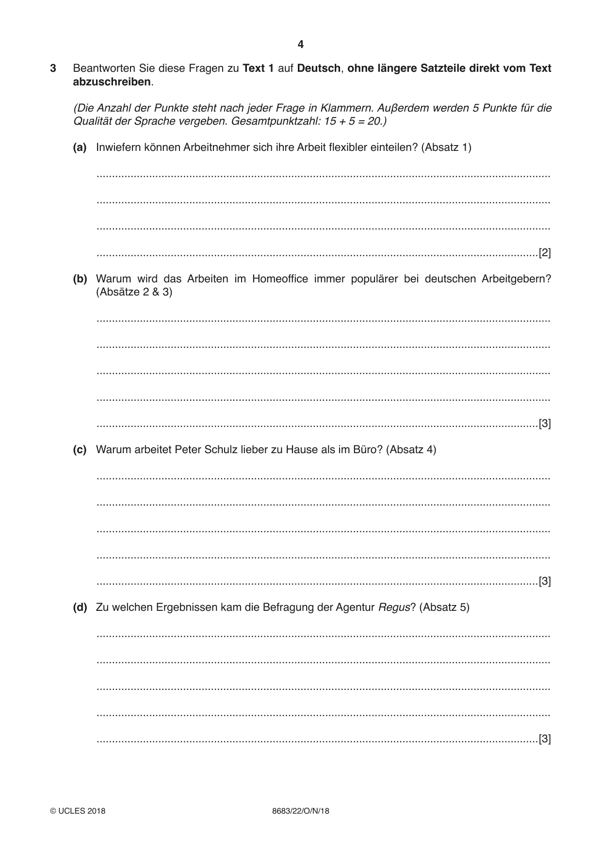 Cambridge A Level German - Language (AS Level only) 8683 2018 Oct/Nov Paper 2 · Variant 2 question paper, page 4 of 12
