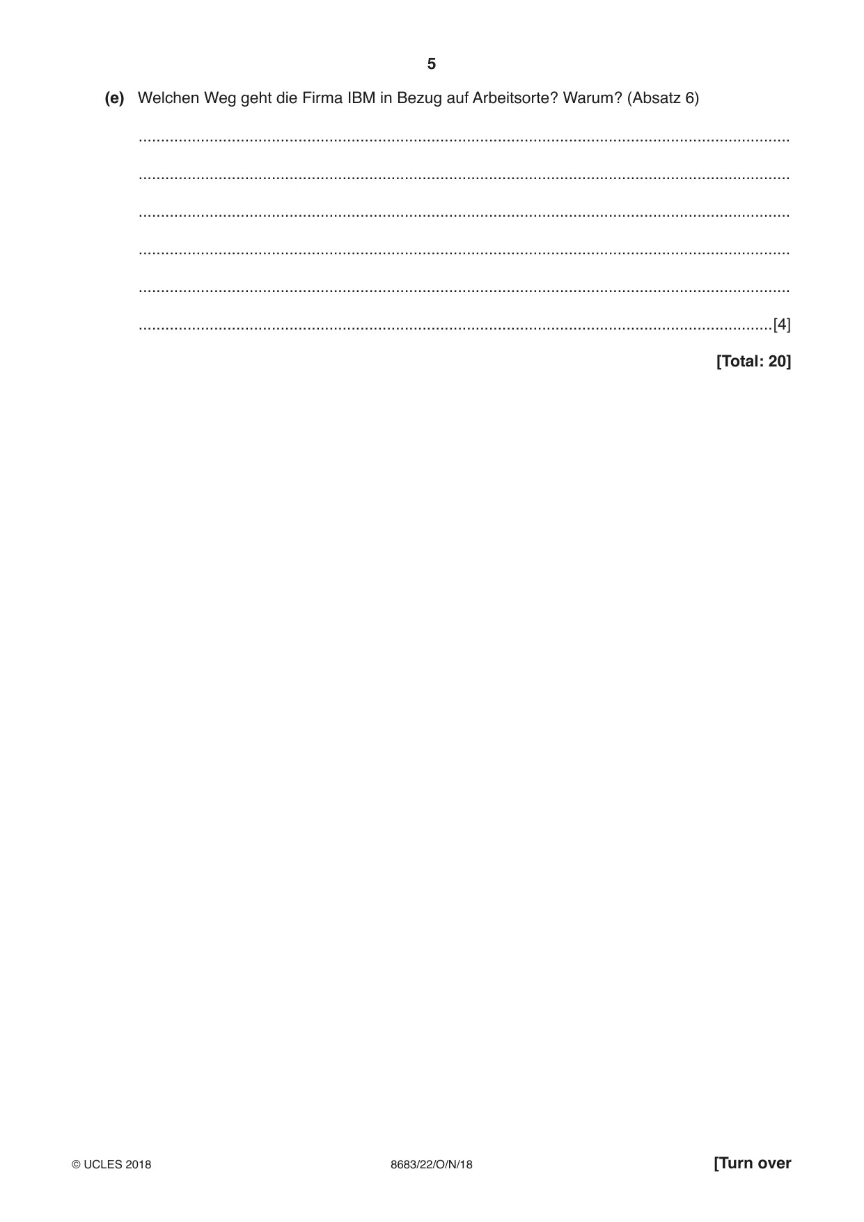 Cambridge A Level German - Language (AS Level only) 8683 2018 Oct/Nov Paper 2 · Variant 2 question paper, page 5 of 12