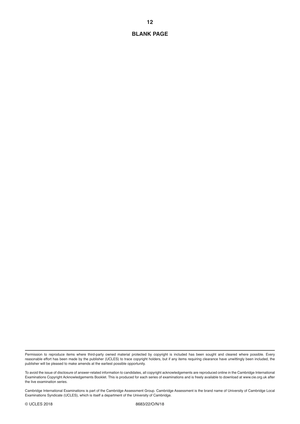 Cambridge A Level German - Language (AS Level only) 8683 2018 Oct/Nov Paper 2 · Variant 2 question paper, page 12 of 12