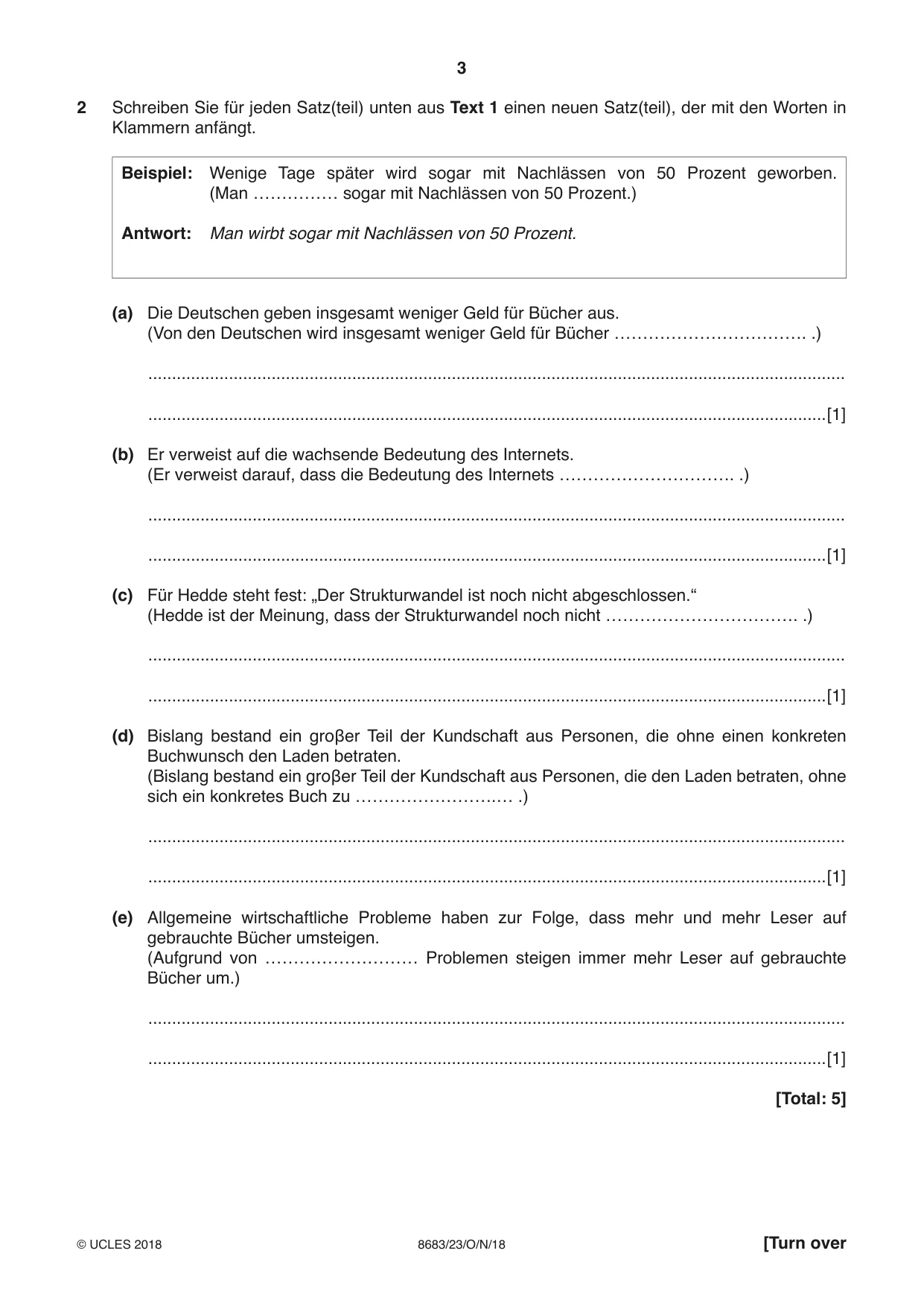 Cambridge A Level German - Language (AS Level only) 8683 2018 Oct/Nov Paper 2 · Variant 3 question paper, page 3 of 12