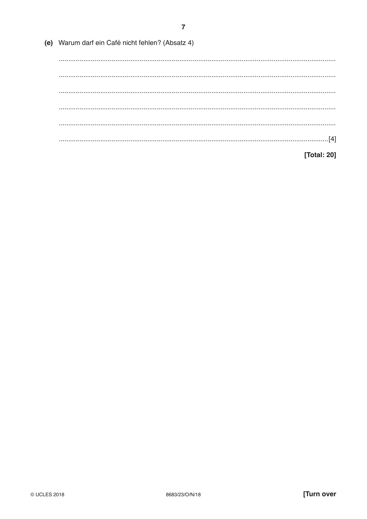 Cambridge A Level German - Language (AS Level only) 8683 2018 Oct/Nov Paper 2 · Variant 3 question paper, page 7 of 12
