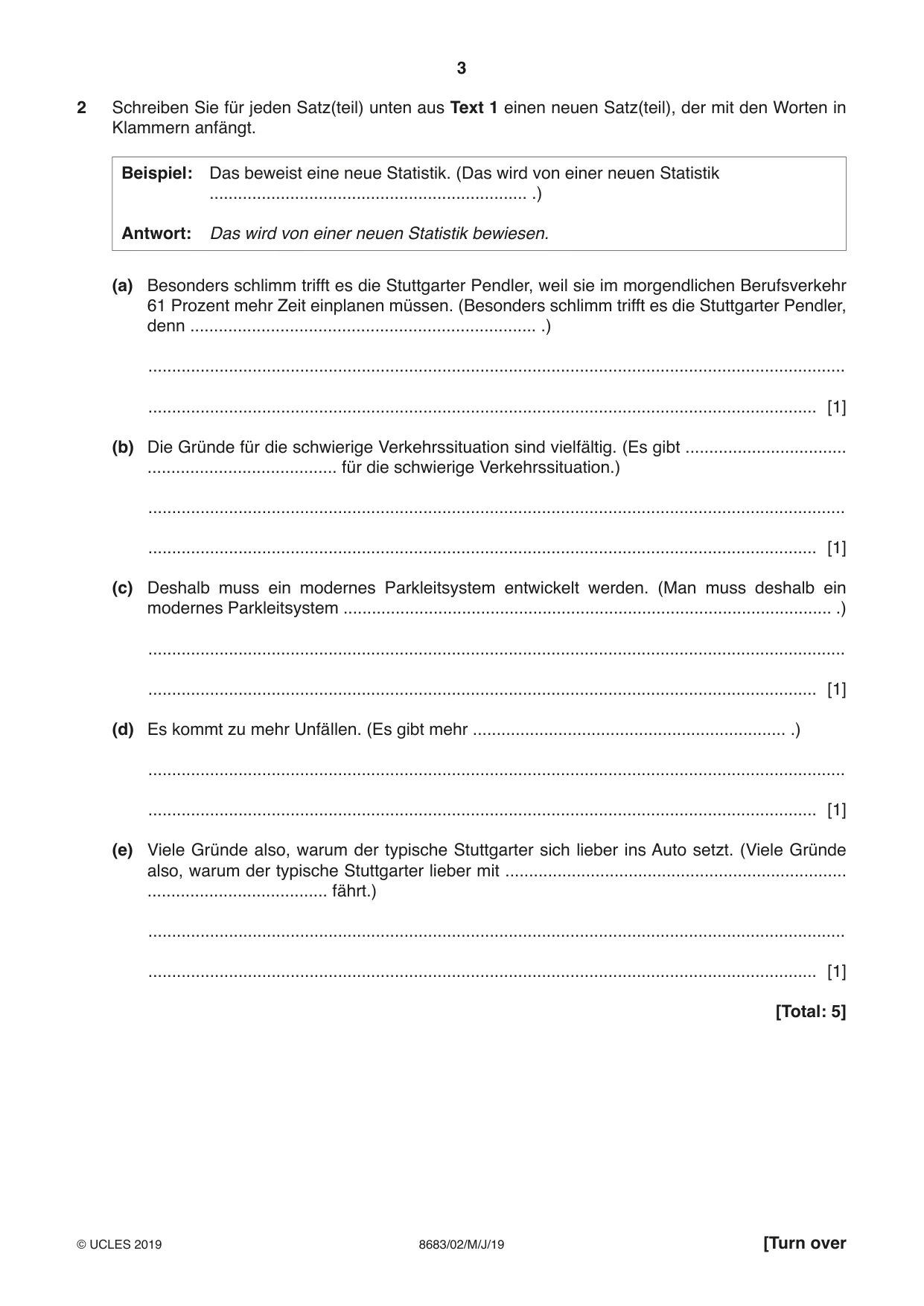 Cambridge A Level German - Language (AS Level only) 8683 2019 May/June Paper 2 · Variant 1 question paper, page 3 of 12