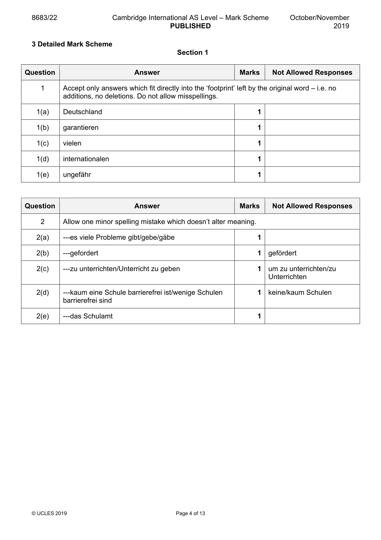 Mark scheme, page 4 of 13