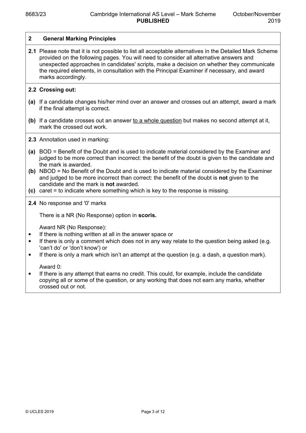 Mark scheme, page 3 of 12