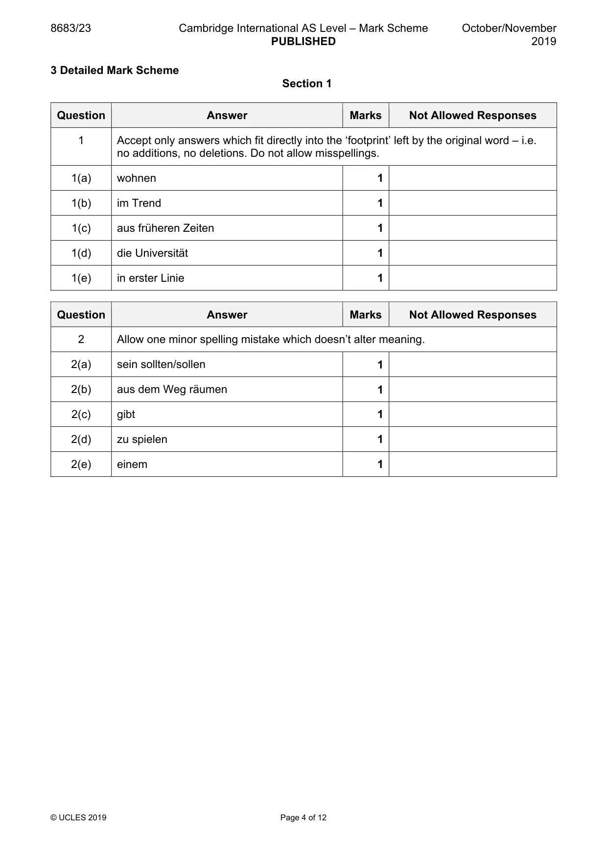 Mark scheme, page 4 of 12
