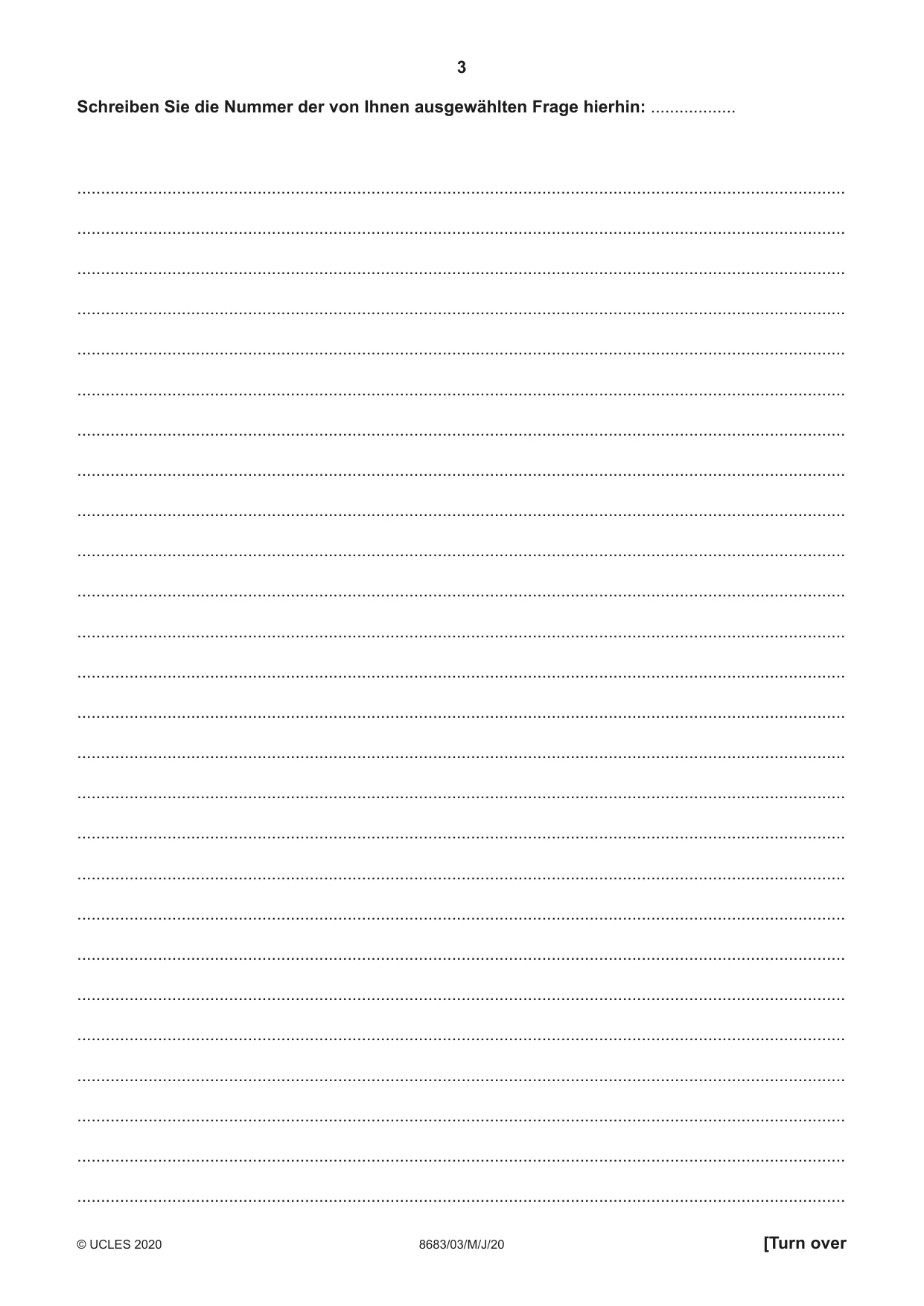Cambridge A Level German - Language (AS Level only) 8683 2020 May/June Paper 3 · Variant 0 question paper, page 3 of 8