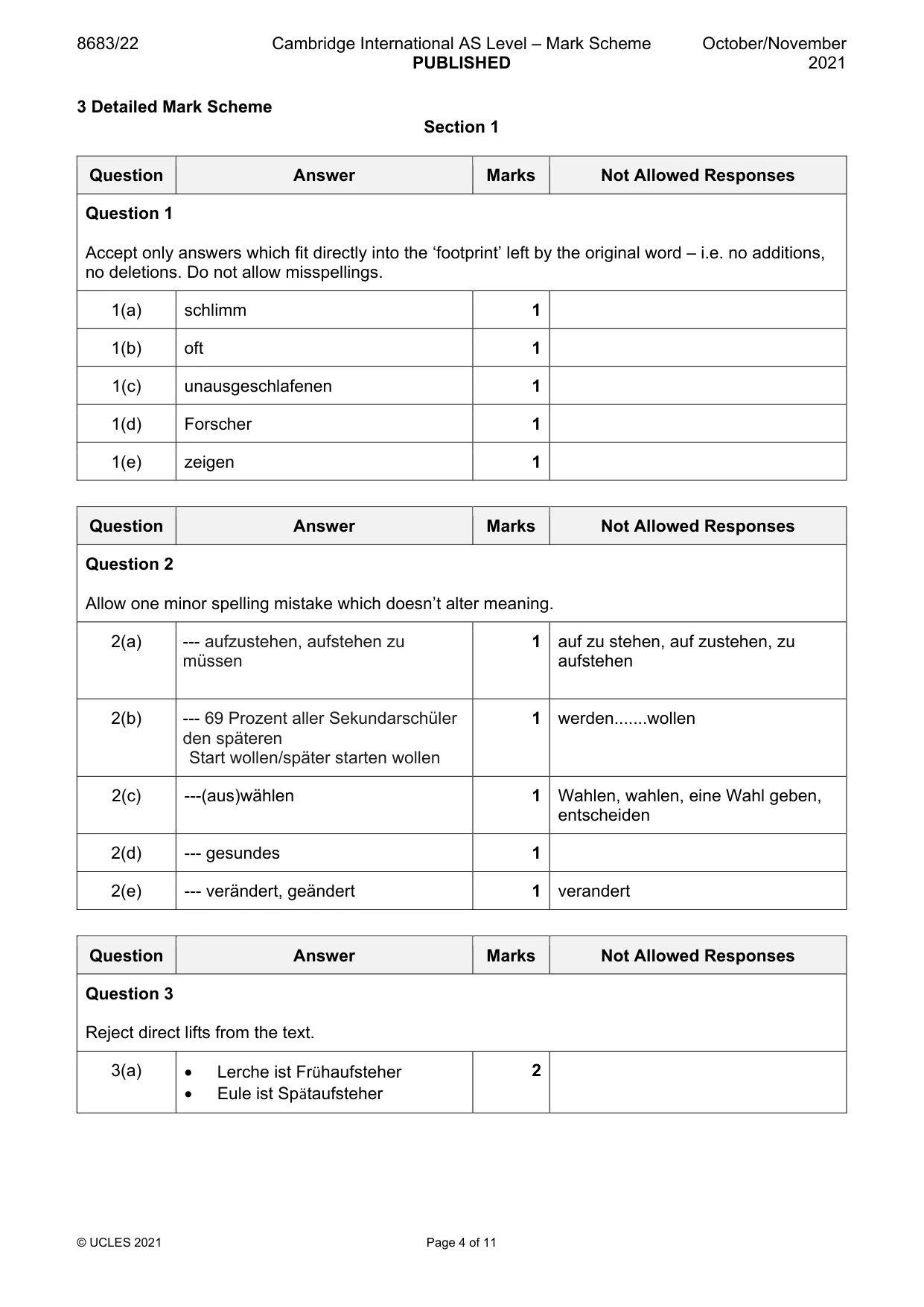 Mark scheme, page 4 of 11