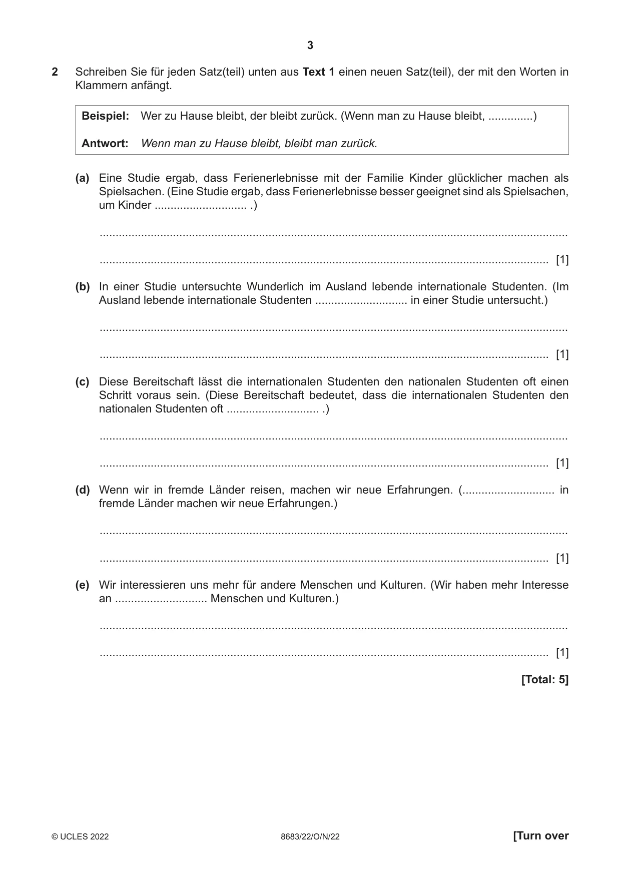 Cambridge A Level German - Language (AS Level only) 8683 2022 Oct/Nov Paper 2 · Variant 2 question paper, page 3 of 12