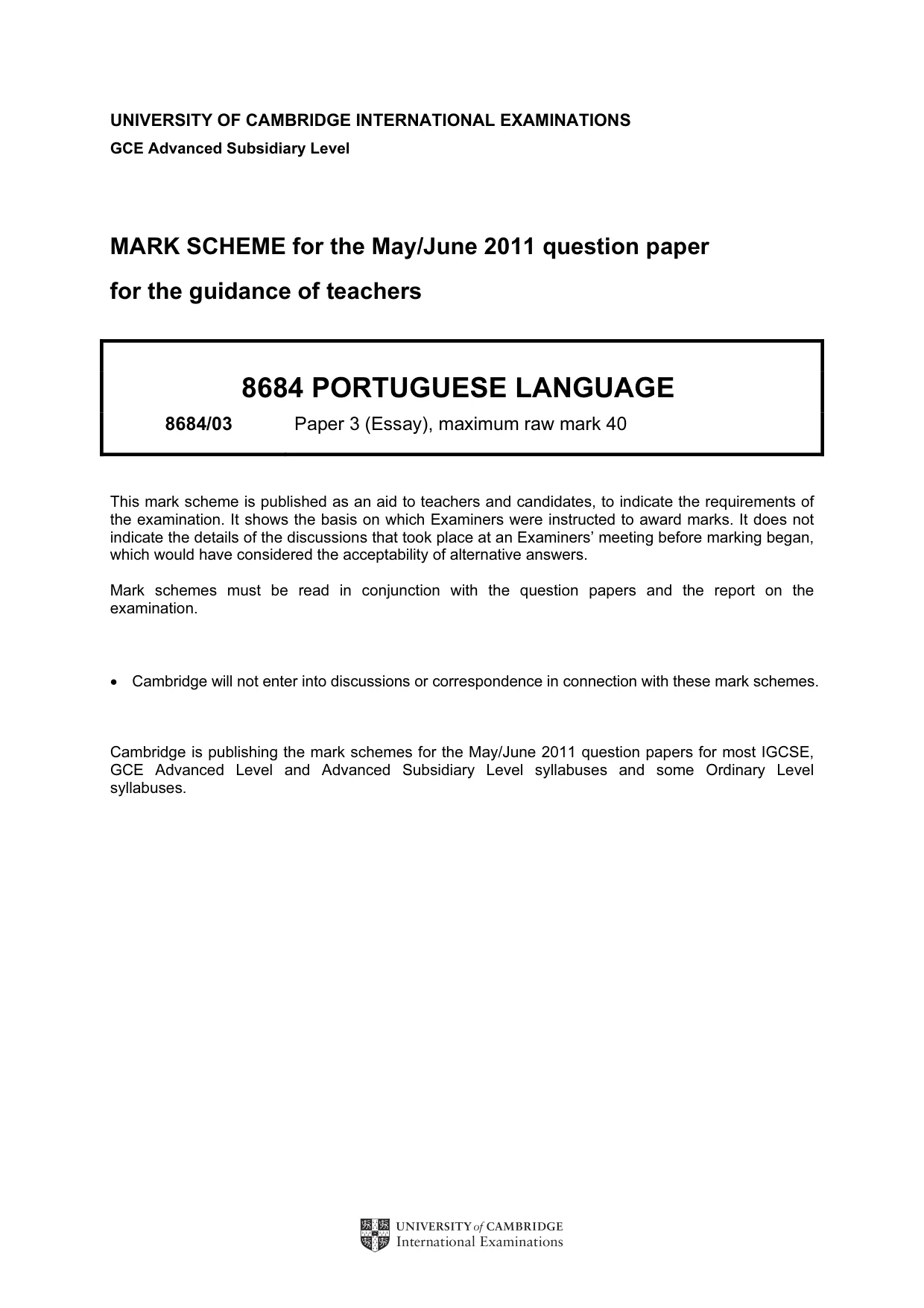 Mark scheme, page 1 of 2