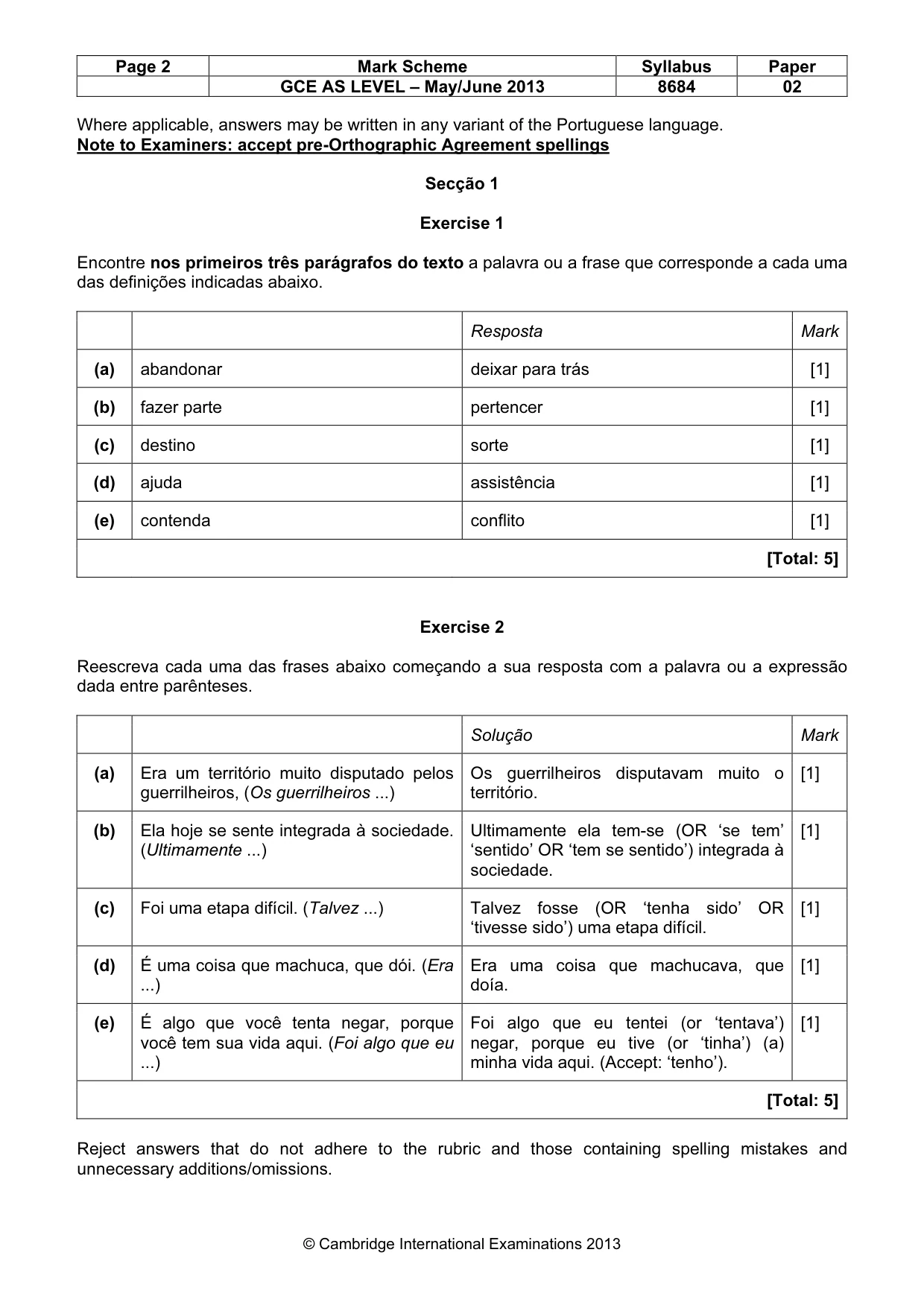Mark scheme, page 2 of 9