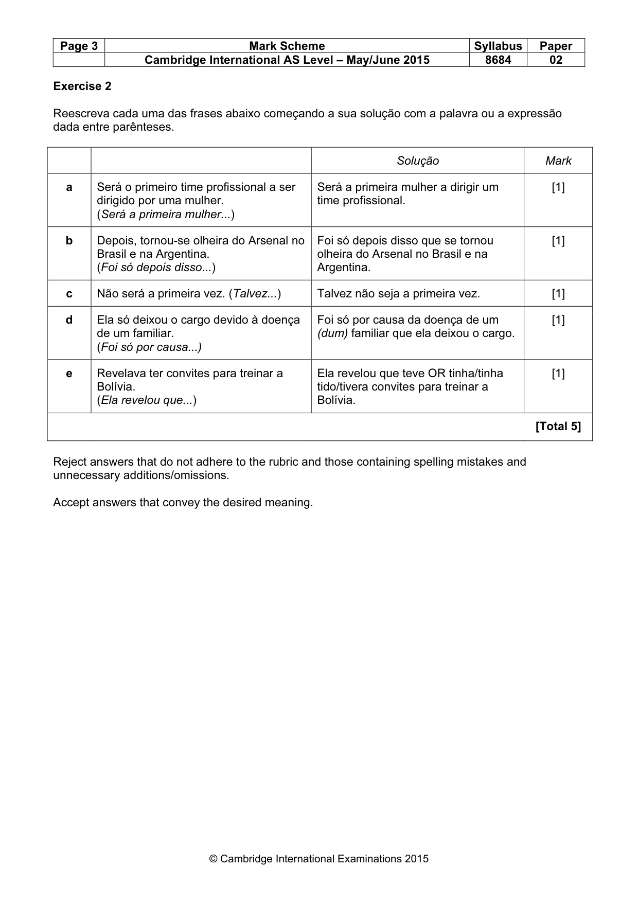 Mark scheme, page 3 of 9